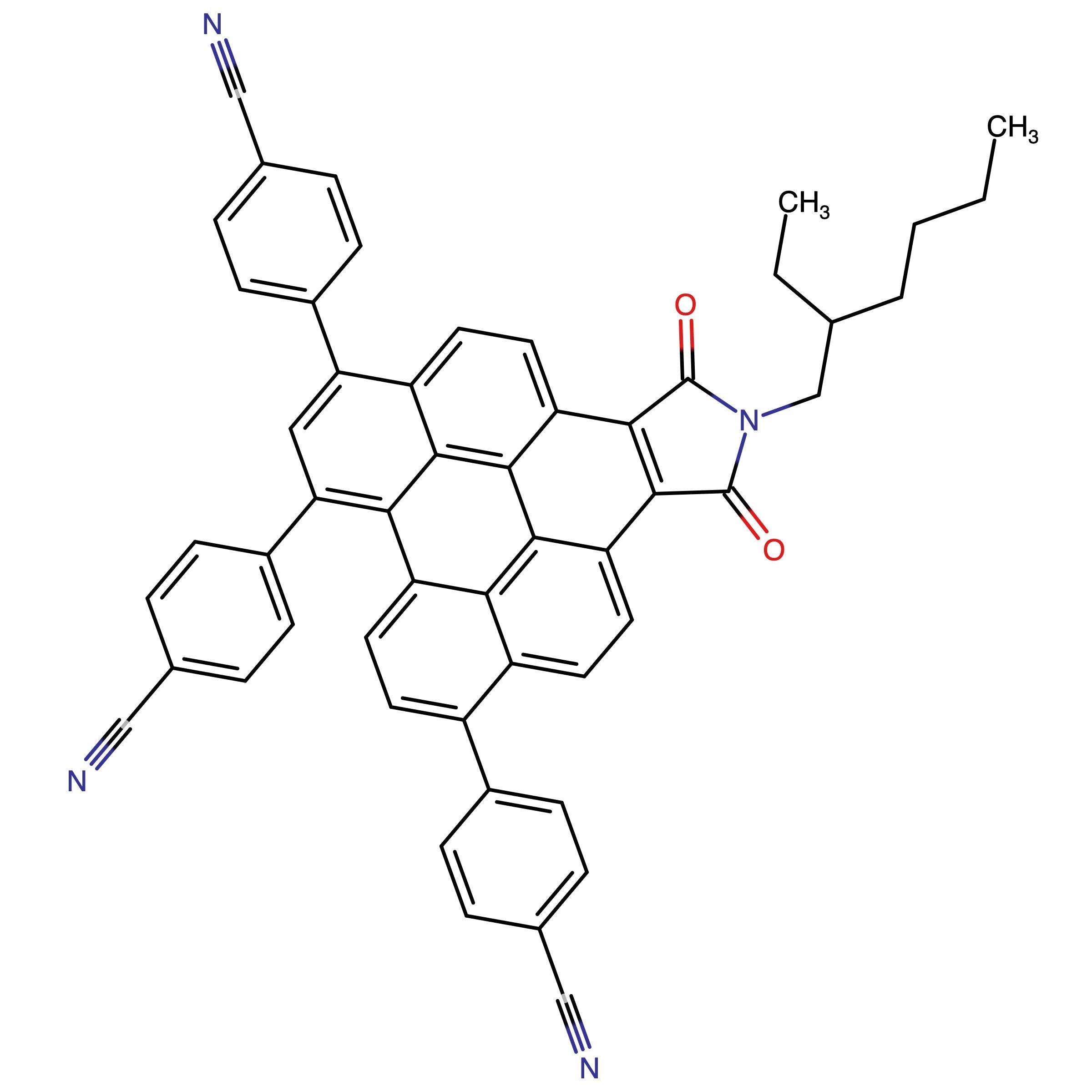 CAS 2459401-62-6 | 4,4',4''-(2-(2-Ethylhexyl)-1,3-dioxo-2,3-dihydro-1H-peryleno[1,12-efg]isoindole-6,8,11-triyl)tribenzonitrile