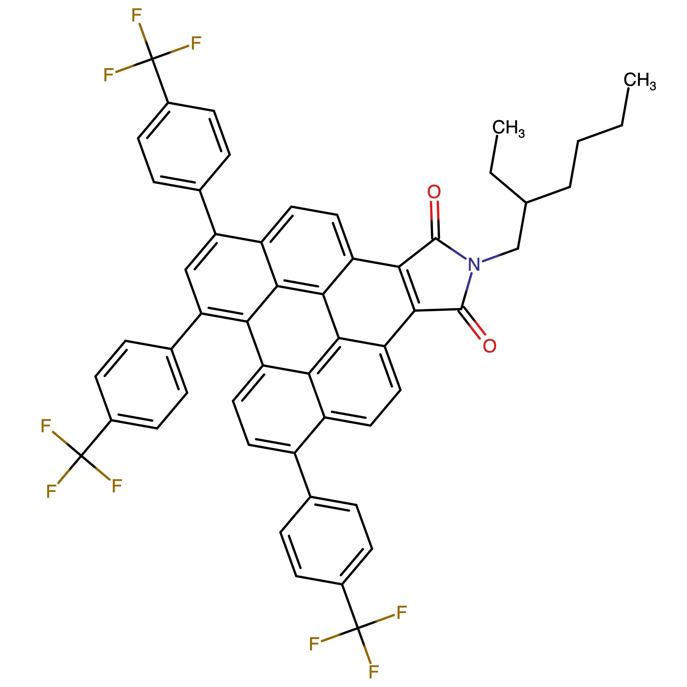 CAS 2459401-63-7 | 2-(2-Ethylhexyl)-6,8,11-tris(4-(trifluoromethyl)phenyl)-1H-peryleno[1,12-efg]isoindole-1,3(2H)-dione