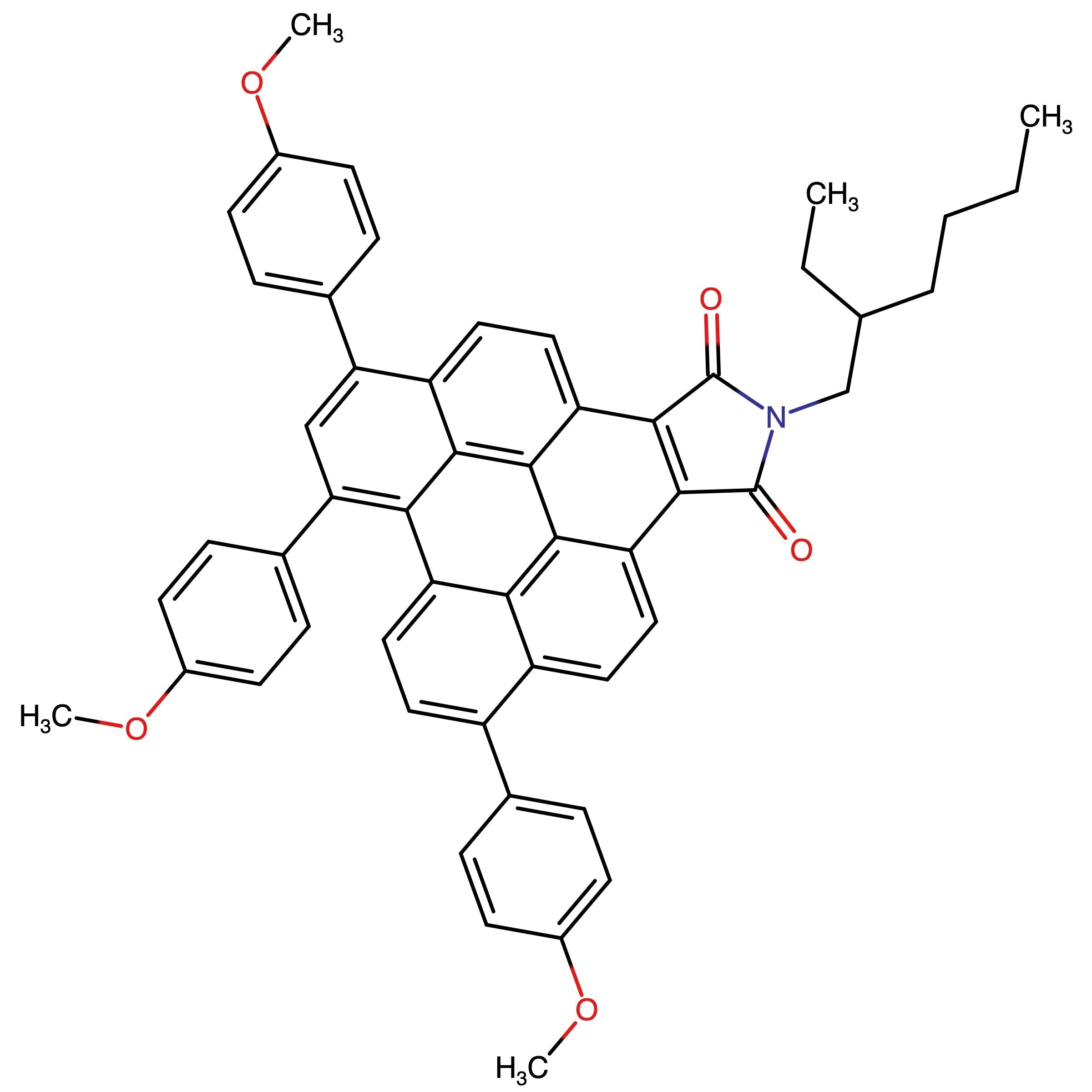 CAS 2459401-66-0 | 2-(2-Ethylhexyl)-6,8,11-tris(4-methoxyphenyl)-1H-peryleno[1,12-efg]isoindole-1,3(2H)-dione