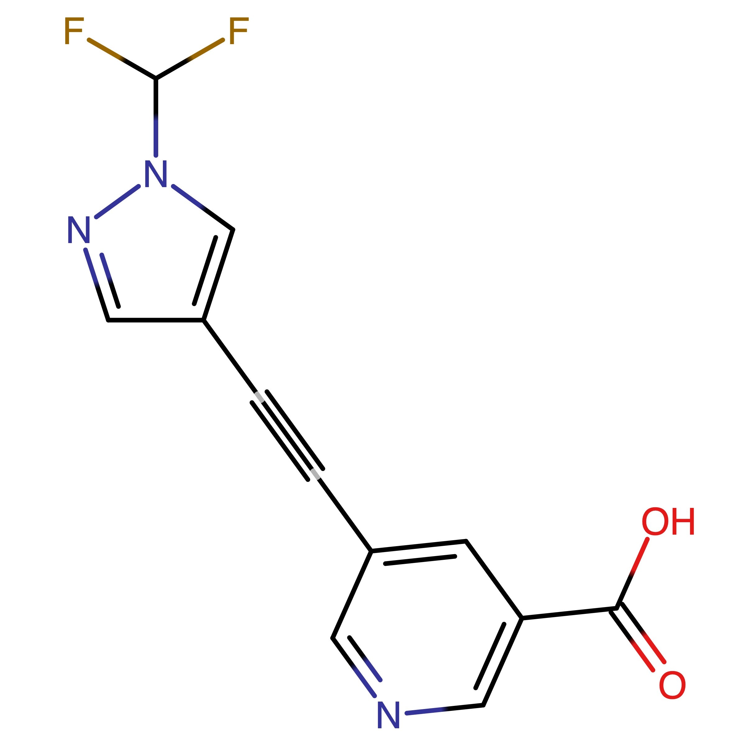 CAS 2620096-87-7 | 5-((1-(Difluoromethyl)-1H-pyrazol-4-yl)ethynyl)nicotinic acid