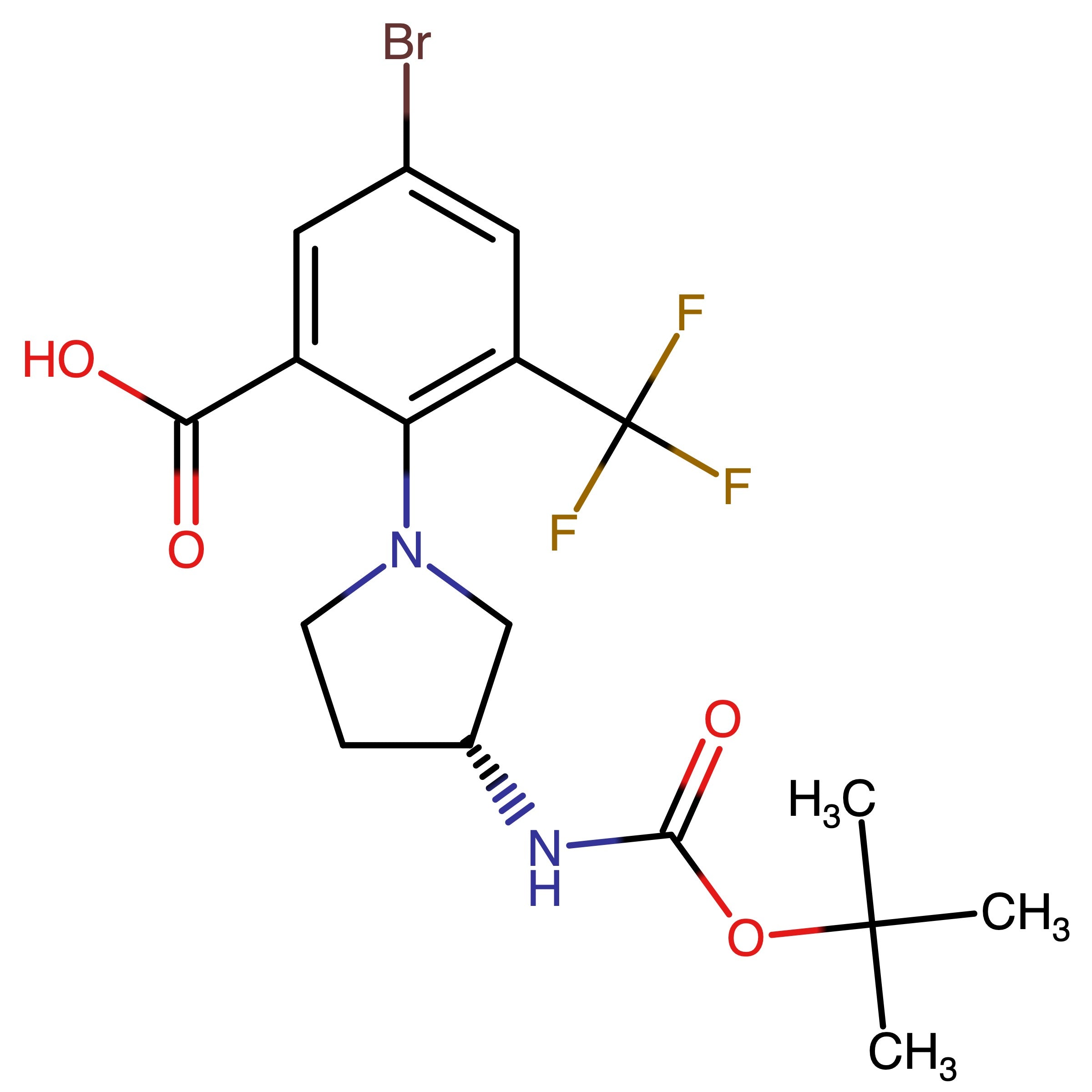 CAS 3035282-68-6 | (R)-5-Bromo-2-(3-((tert-butoxycarbonyl)amino)pyrrolidin-1-yl)-3-(trifluoromethyl)benzoic acid