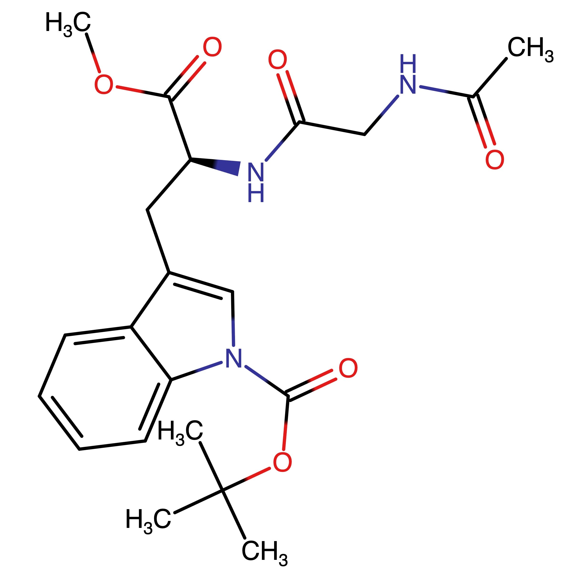 CAS 2375596-68-0 | tert-Butyl (S)-3-(2-(2-acetamidoacetamido)-3-methoxy-3-oxopropyl)-1H-indole-1-carboxylate