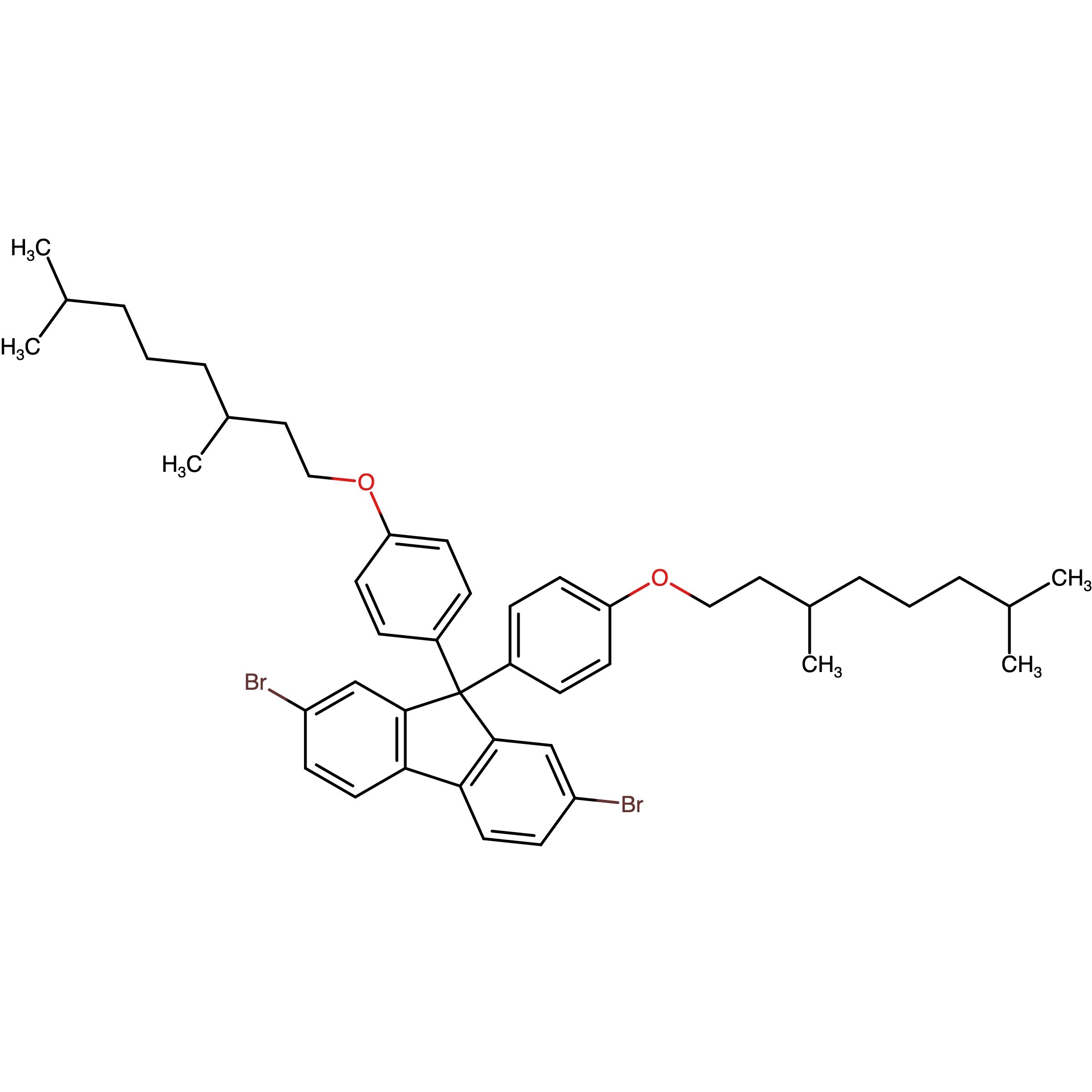 CAS 801321-06-2 | 2,7-Dibromo-9,9-bis(4-((3,7-dimethyloctyl)oxy)phenyl)-9H-fluorene