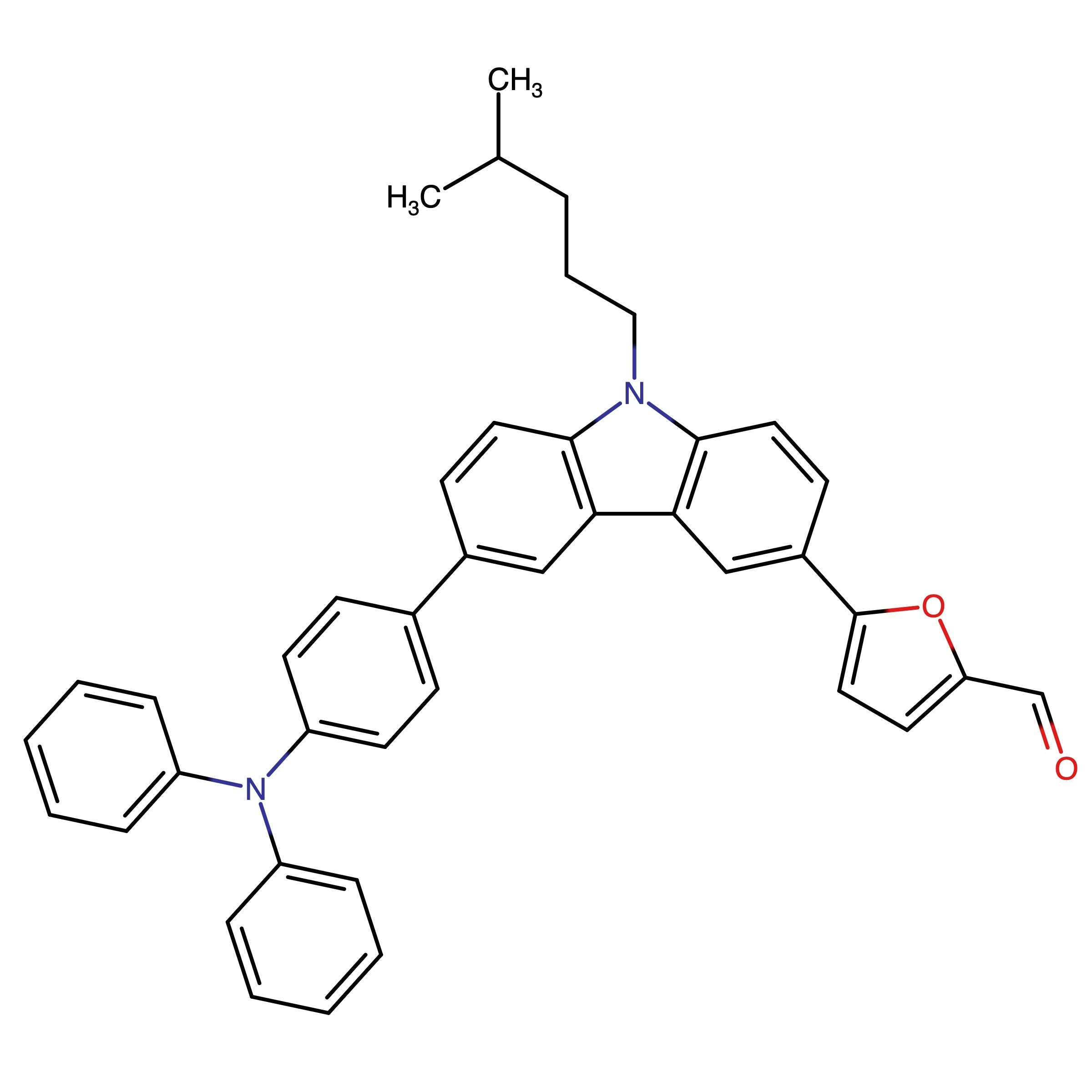 CAS 1564289-09-3 | 5-(6-(4-(Diphenylamino)phenyl)-9-(4-methylpentyl)-9H-carbazol-3-yl)furan-2-carbaldehyde