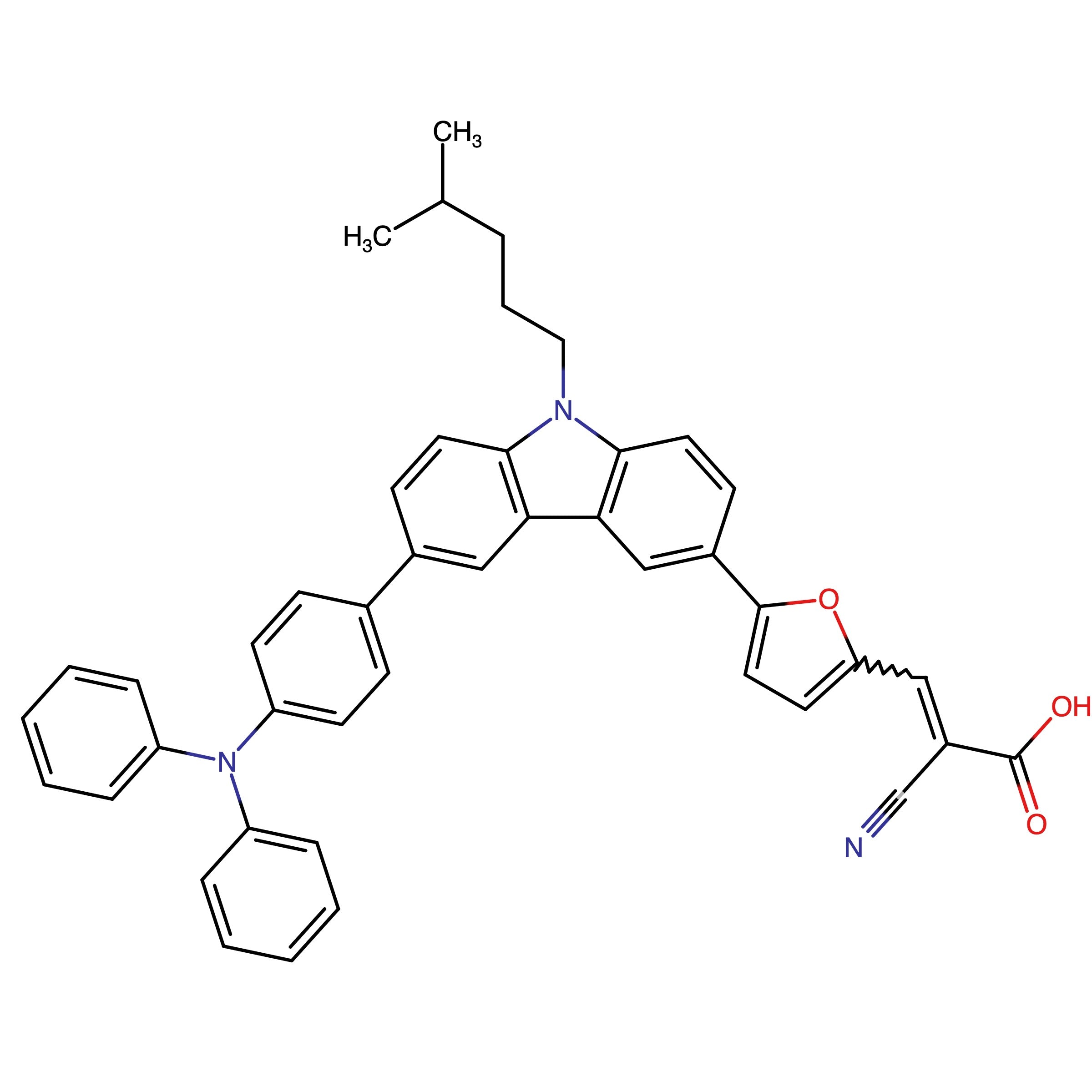 CAS 1564289-13-9 | 2-Cyano-3-(5-(6-(4-(diphenylamino)phenyl)-9-(4-methylpentyl)-9H-carbazol-3-yl)furan-2-yl)acrylic acid