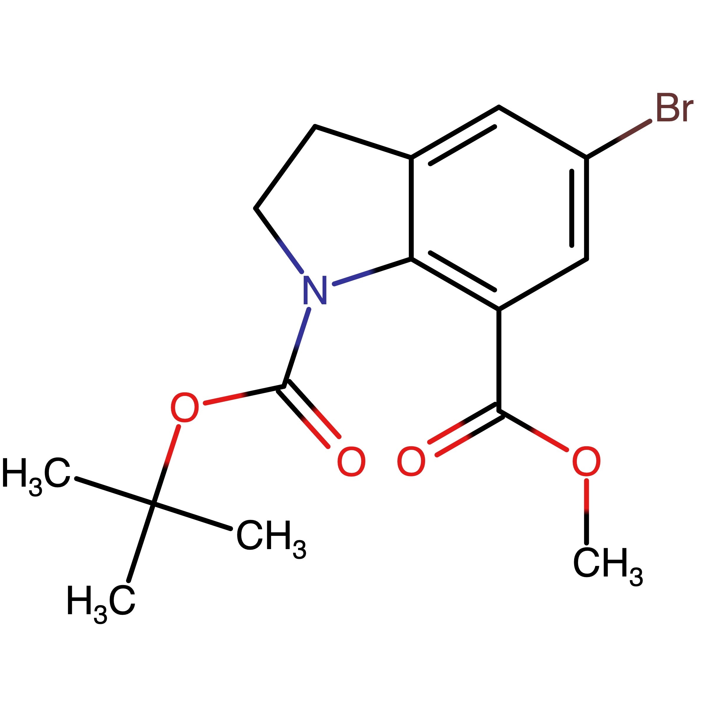 CAS 860624-87-9 | 1-(tert-Butyl) 7-methyl 5-bromoindoline-1,7-dicarboxylate
