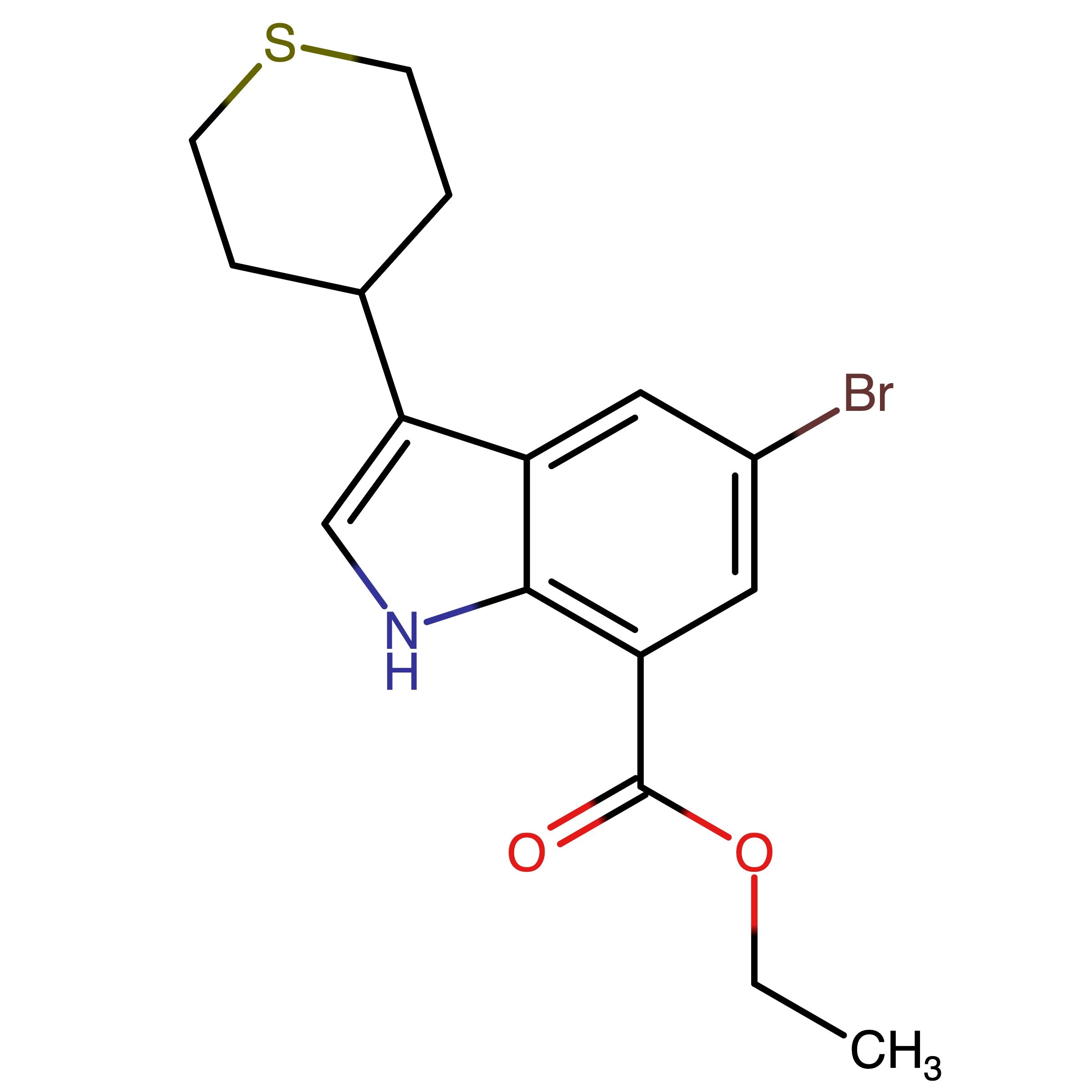 CAS 1065181-66-9 | Ethyl 5-bromo-3-(tetrahydro-2H-thiopyran-4-yl)-1H-indole-7-carboxylate