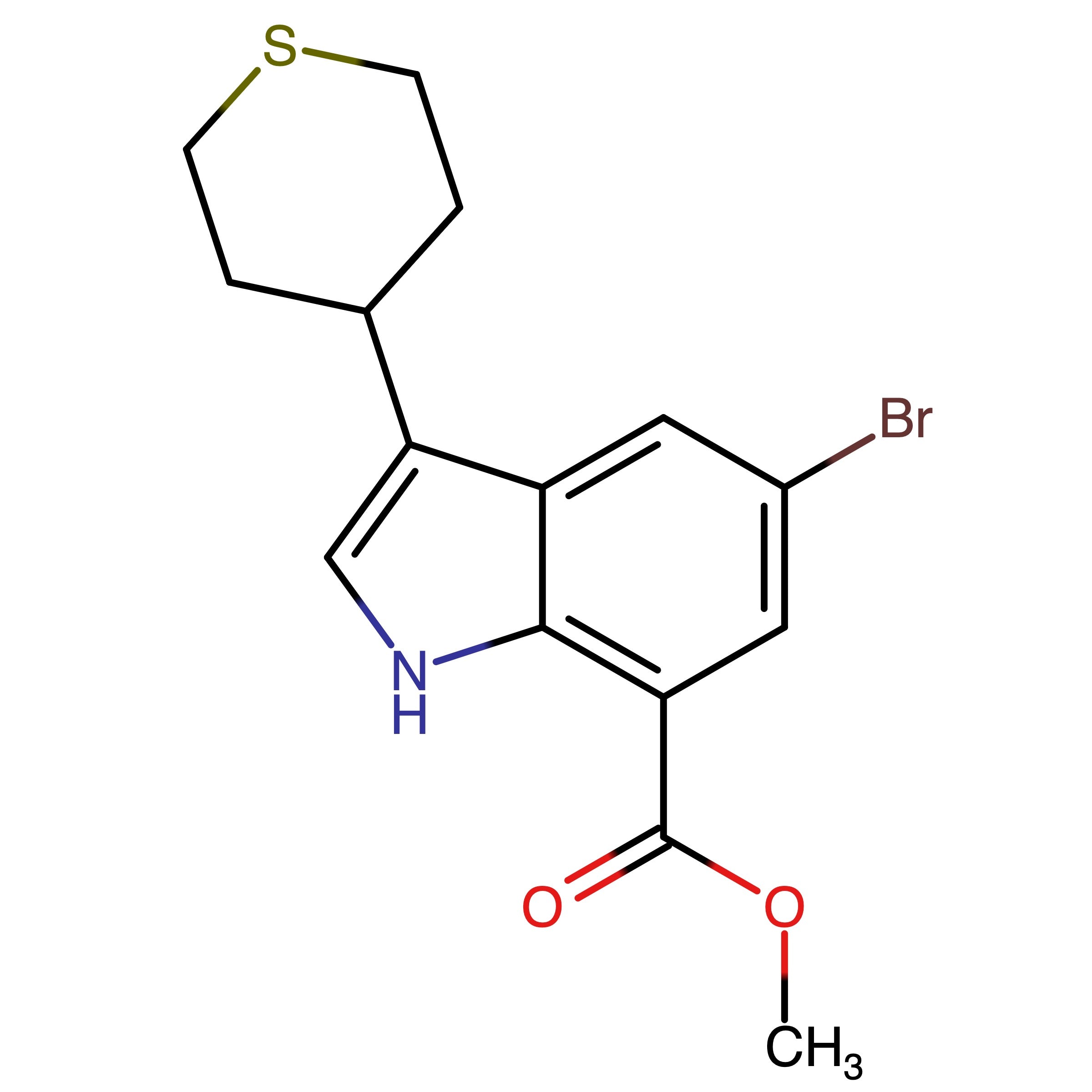CAS 1065181-72-7 | Methyl 5-bromo-3-(tetrahydro-2H-thiopyran-4-yl)-1H-indole-7-carboxylate