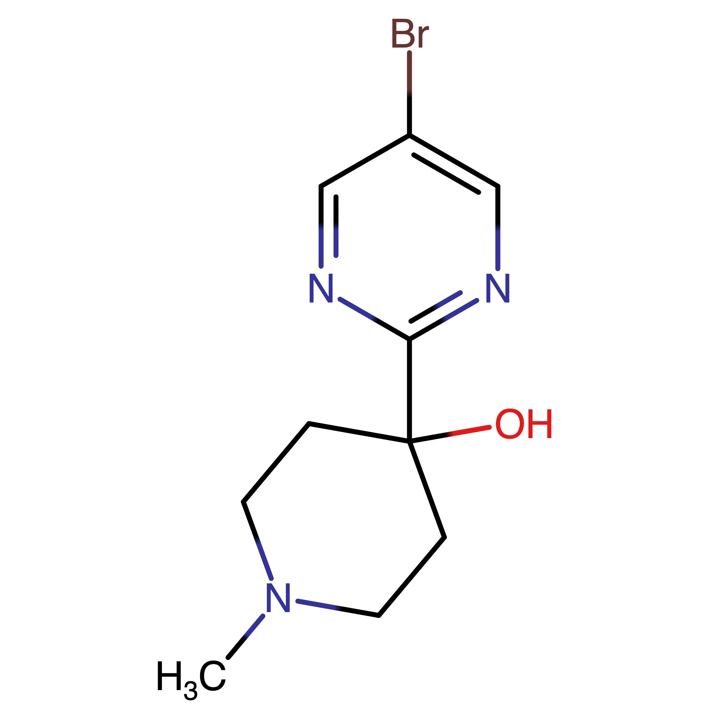 CAS 1459772-45-2 | 4-(5-Bromopyrimidin-2-yl)-1-methylpiperidin-4-ol
