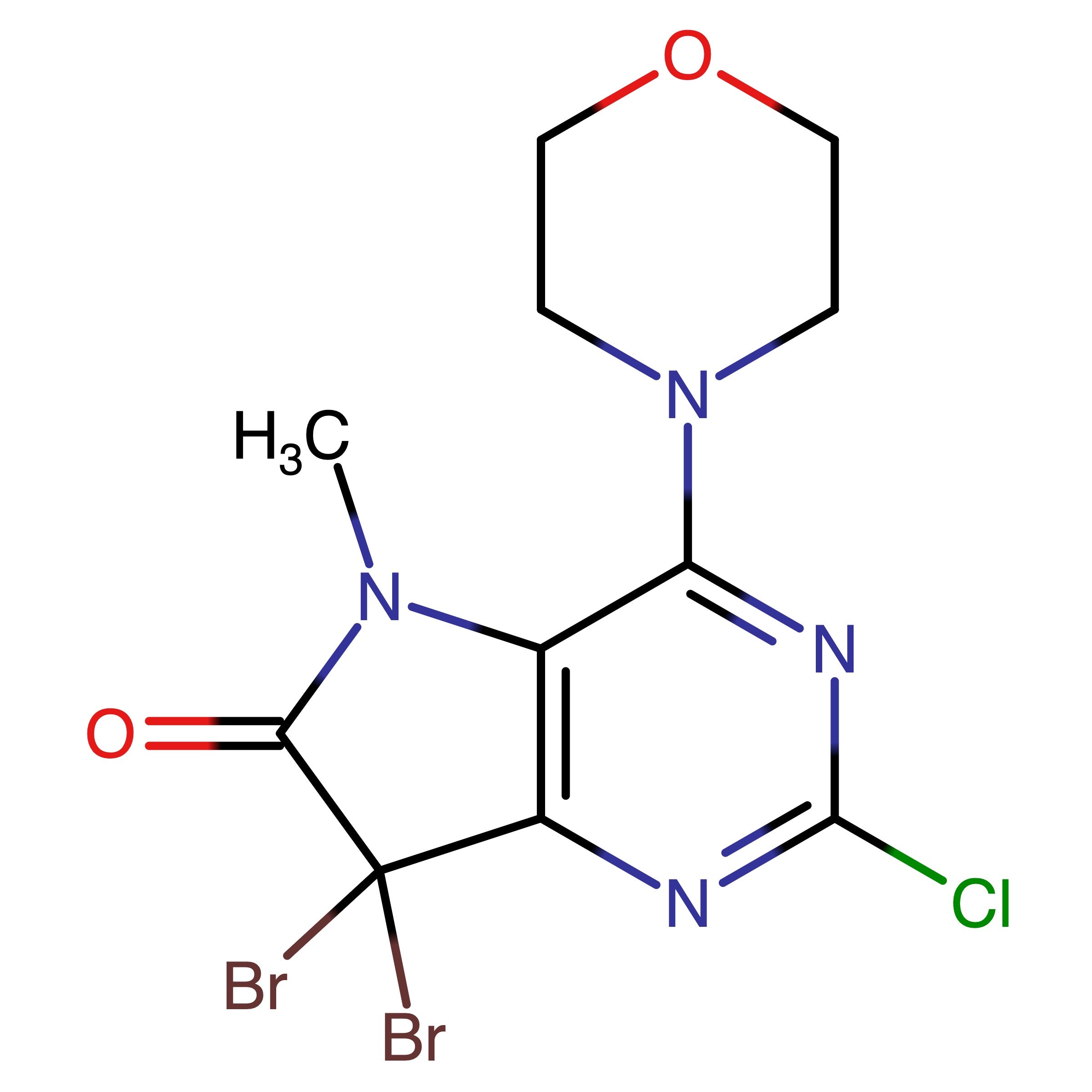 CAS 1382980-37-1 | 7,7-Dibromo-2-chloro-5-methyl-4-morpholino-5,7-dihydro-6H-pyrrolo[3,2-d]pyrimidin-6-one