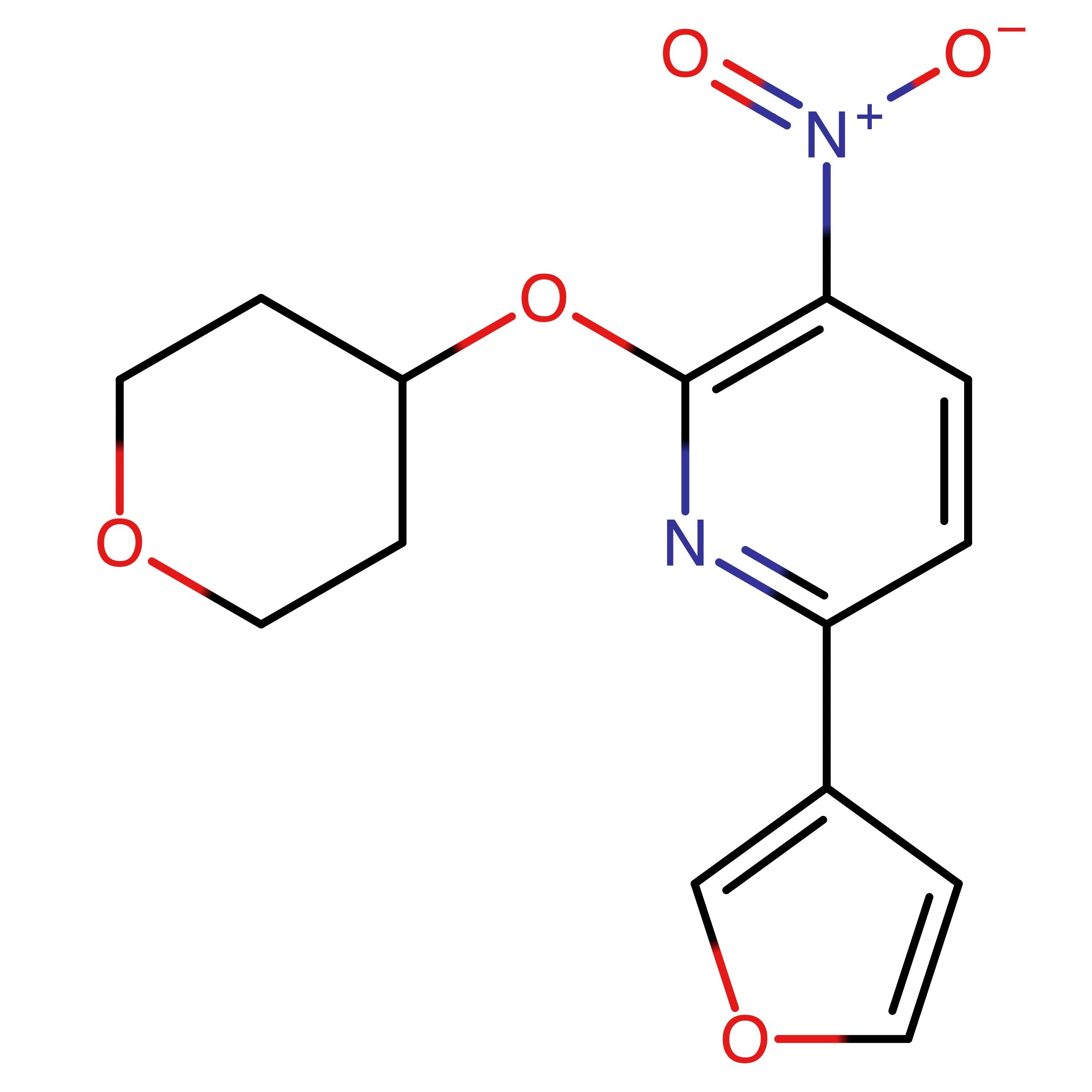 CAS 1211758-77-8 | 6-(Furan-3-yl)-3-nitro-2-((tetrahydro-2H-pyran-4-yl)oxy)pyridine
