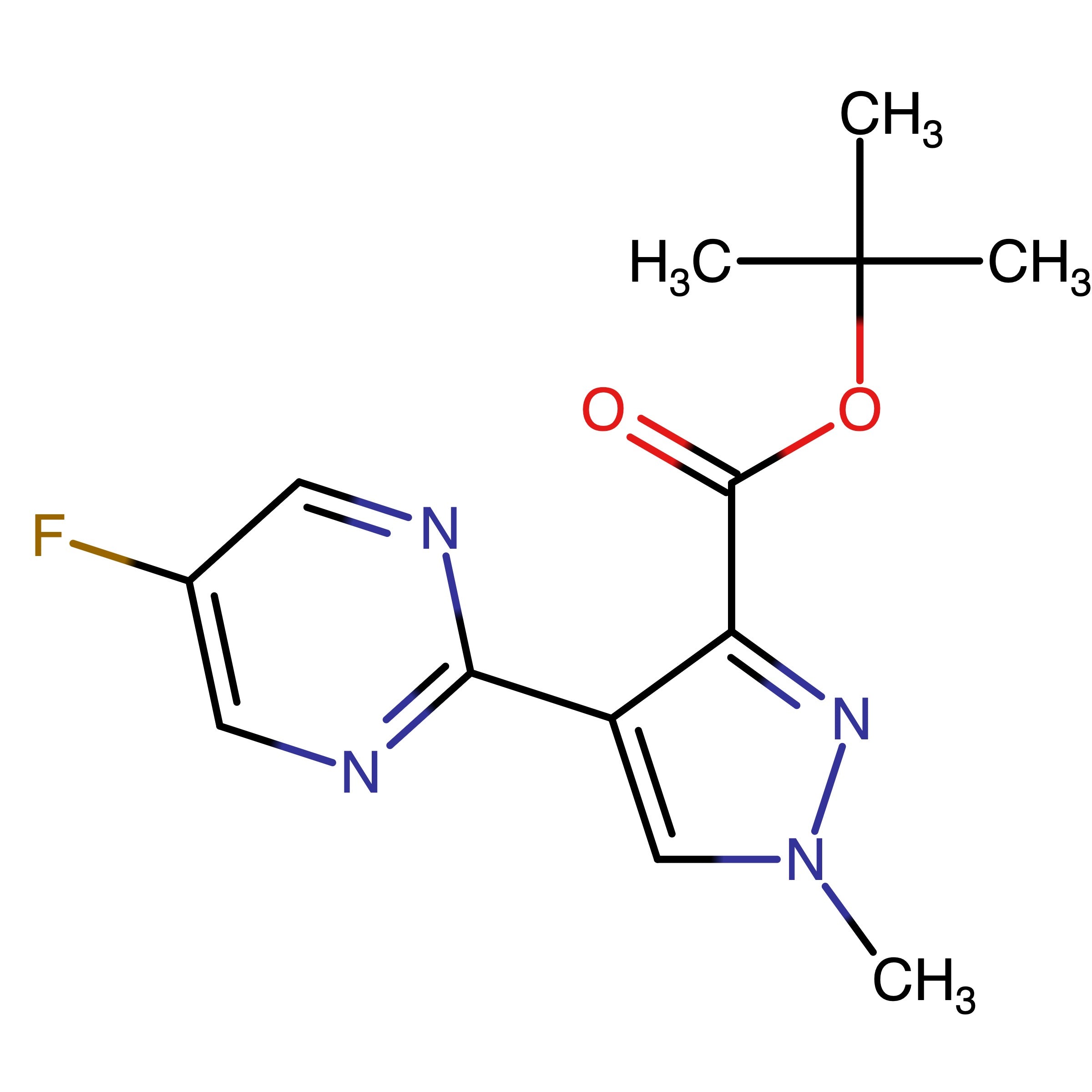CAS 2125740-23-8 | tert-Butyl 4-(5-fluoropyrimidin-2-yl)-1-methyl-1H-pyrazole-3-carboxylate