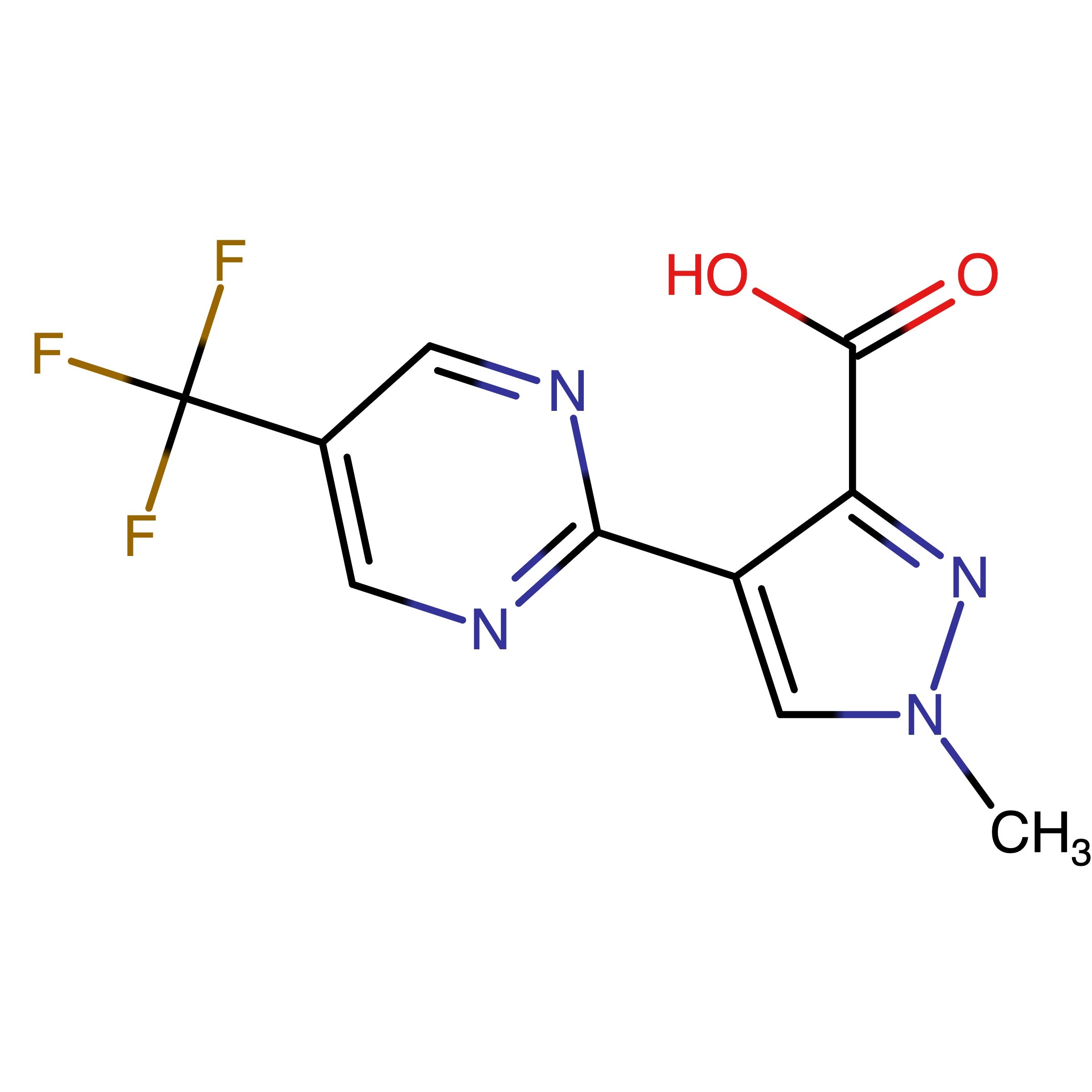 CAS 2125740-34-1 | 1-Methyl-4-(5-(trifluoromethyl)pyrimidin-2-yl)-1H-pyrazole-3-carboxylic acid