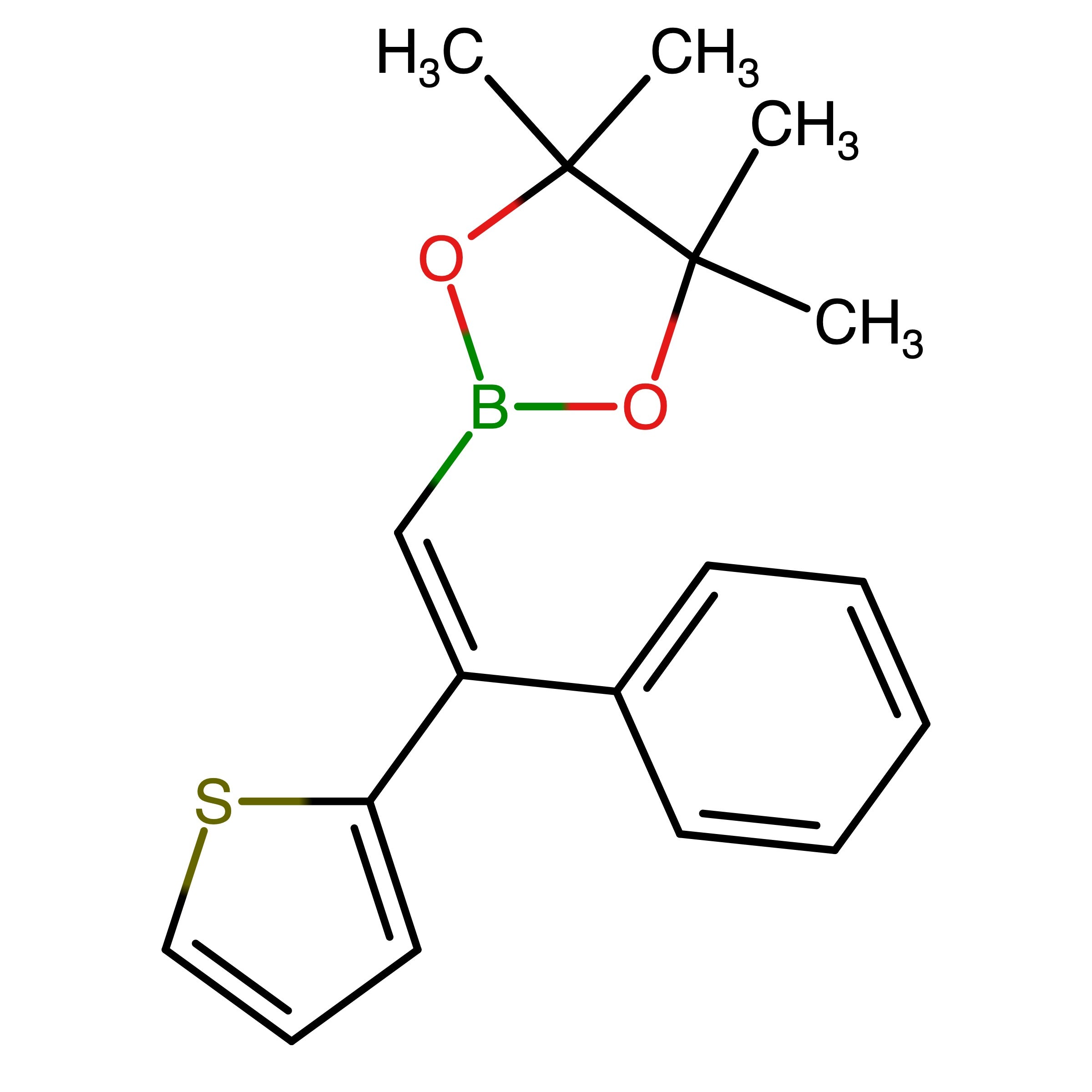 CAS 1875123-50-4 | (E)-4,4,5,5-Tetramethyl-2-(2-phenyl-2-(thiophen-2-yl)vinyl)-1,3,2-dioxaborolane