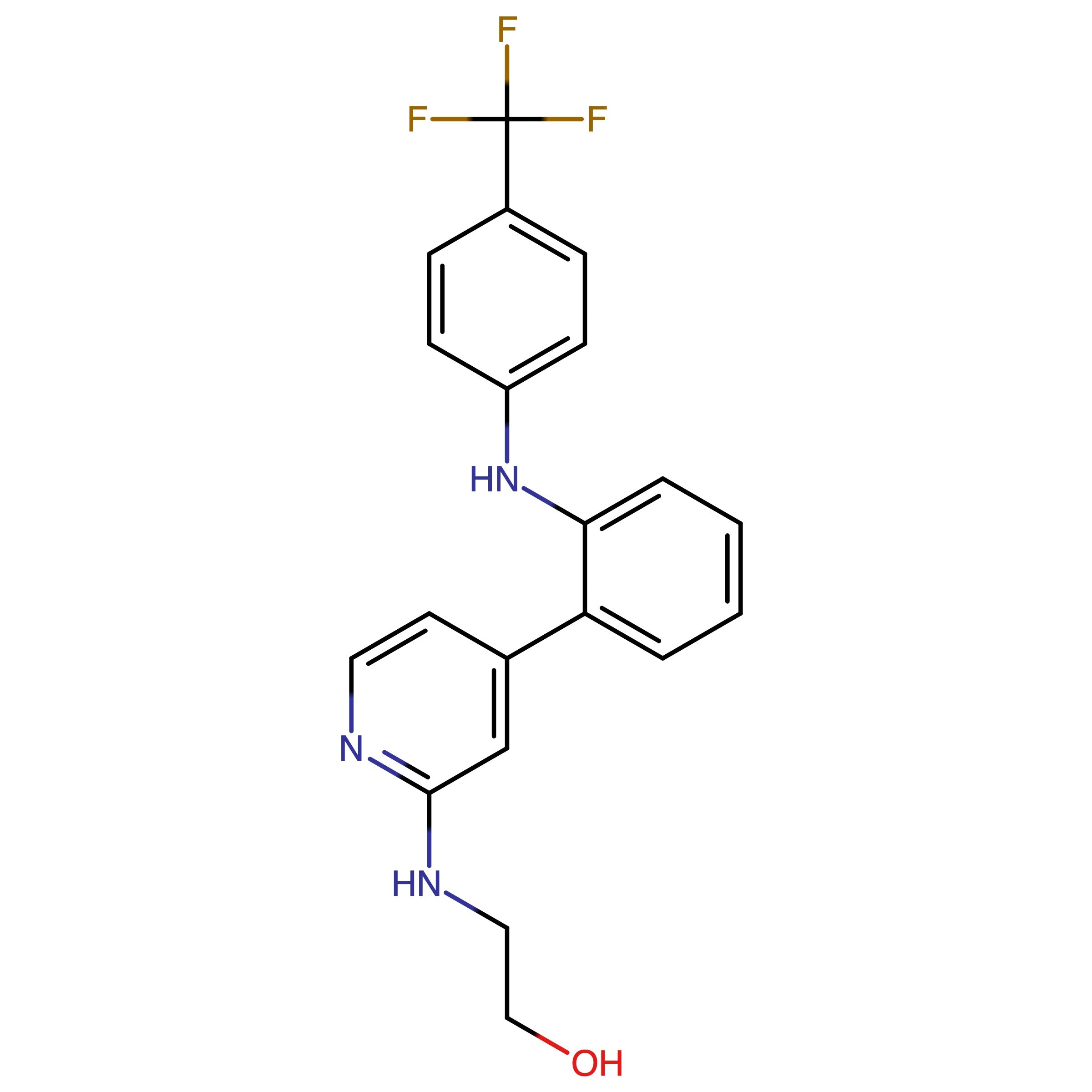 CAS RN 2962794-33-6 | 2-((4-(2-((4-(Trifluoromethyl)phenyl)amino)phenyl)pyridin-2-yl)amino)ethan-1-ol
