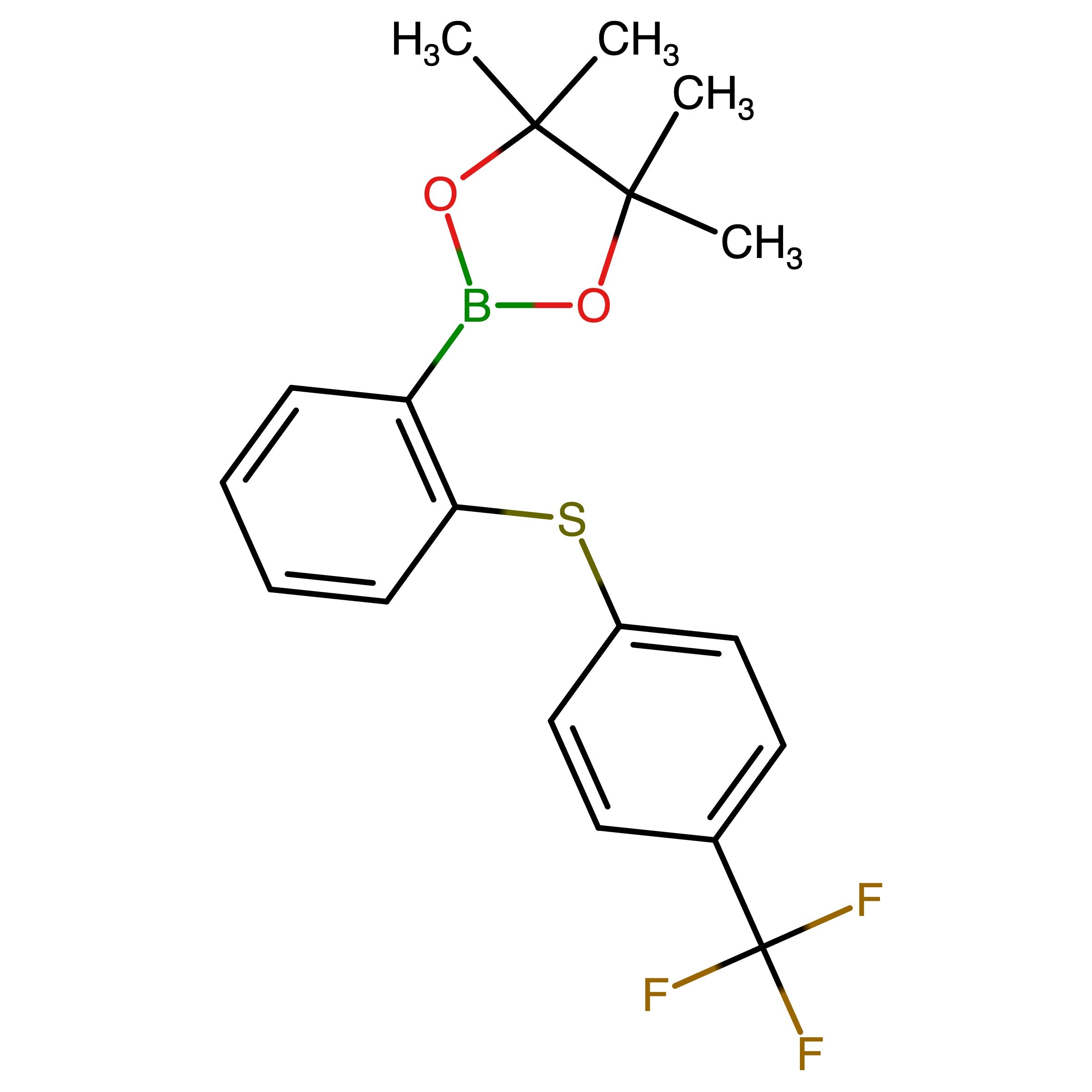 CAS RN 2962795-68-0 | 4,4,5,5-Tetramethyl-2-(2-((4-(trifluoromethyl)phenyl)thio)phenyl)-1,3,2-dioxaborolane