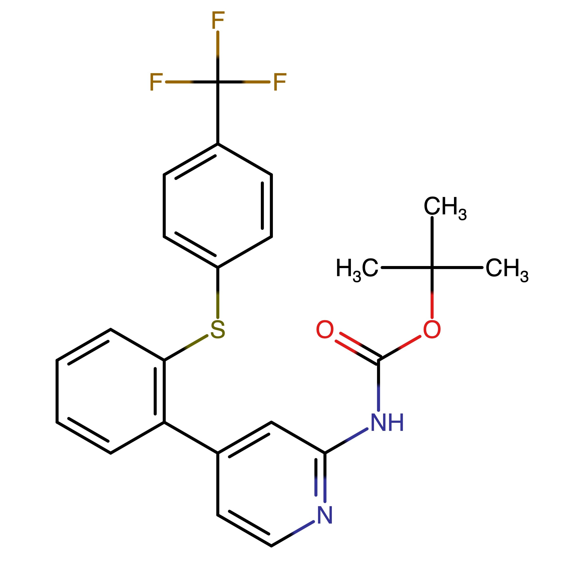 CAS RN 2962795-69-1 | tert-Butyl (4-(2-((4-(trifluoromethyl)phenyl)thio)phenyl)pyridin-2-yl)carbamate