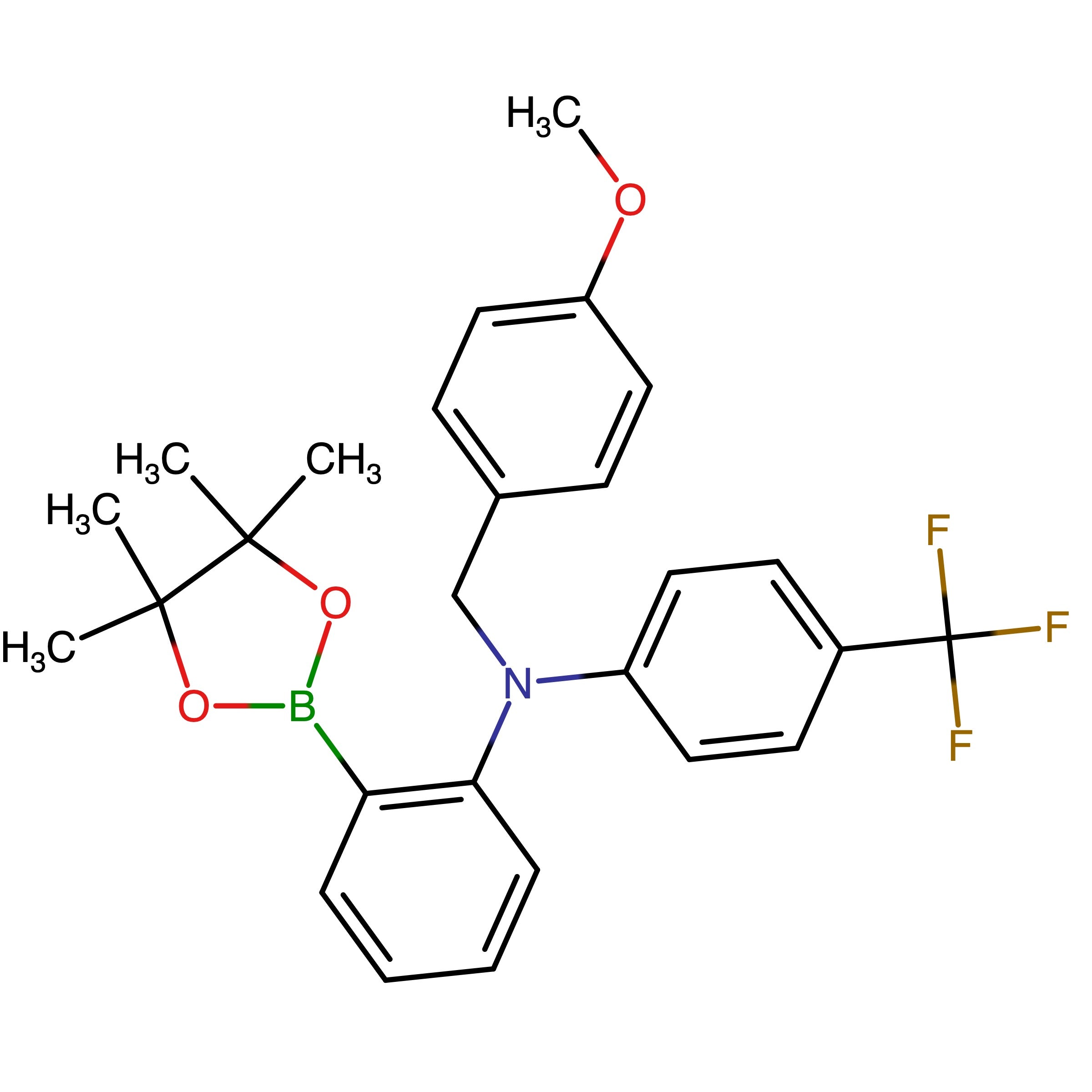 CAS RN 2962795-72-6 | N-(4-Methoxybenzyl)-2-(4,4,5,5-tetramethyl-1,3,2-dioxaborolan-2-yl)-N-(4-(trifluoromethyl)phenyl)aniline