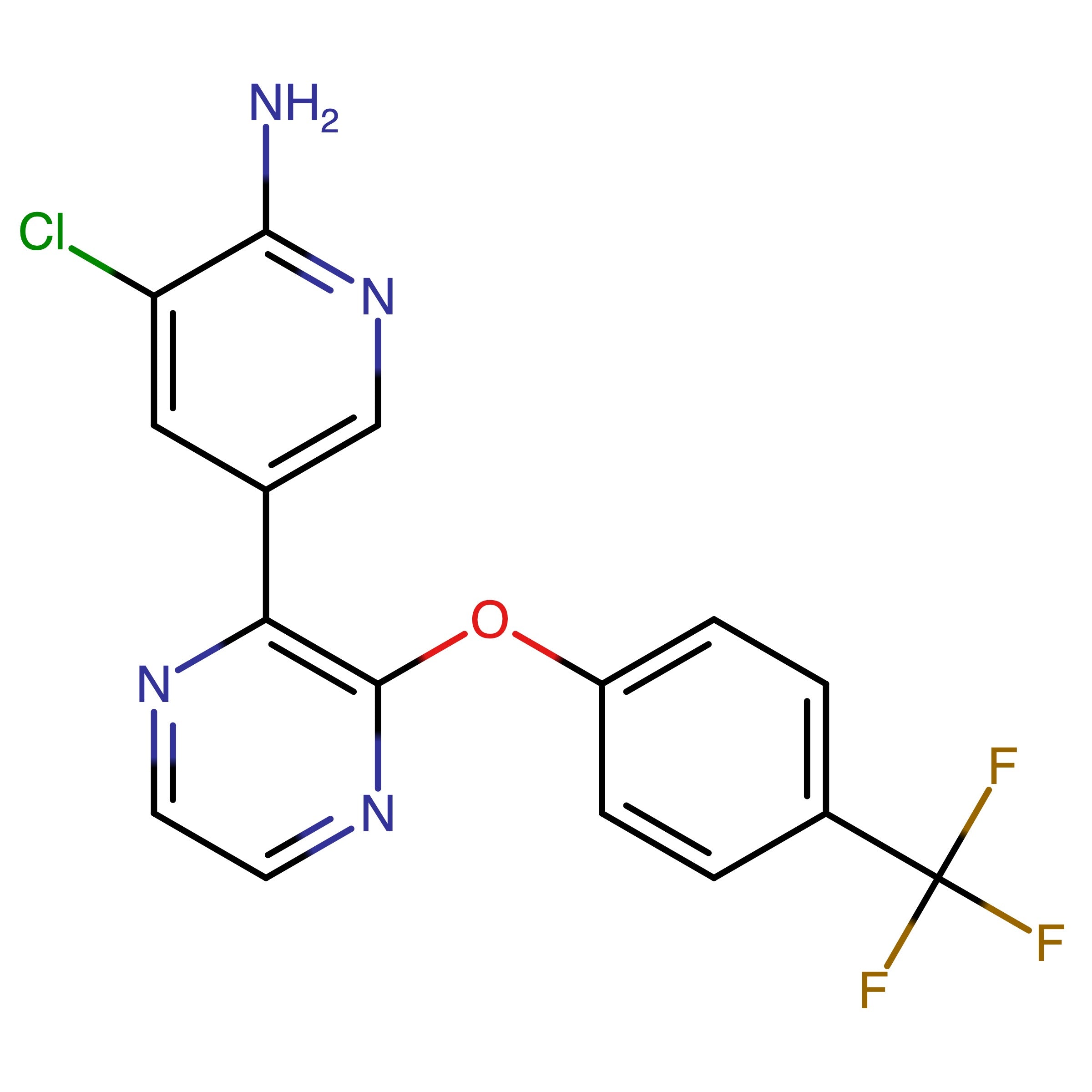 CAS RN 2962795-83-9 | 3-Chloro-5-(3-(4-(trifluoromethyl)phenoxy)pyrazin-2-yl)pyridin-2-amine