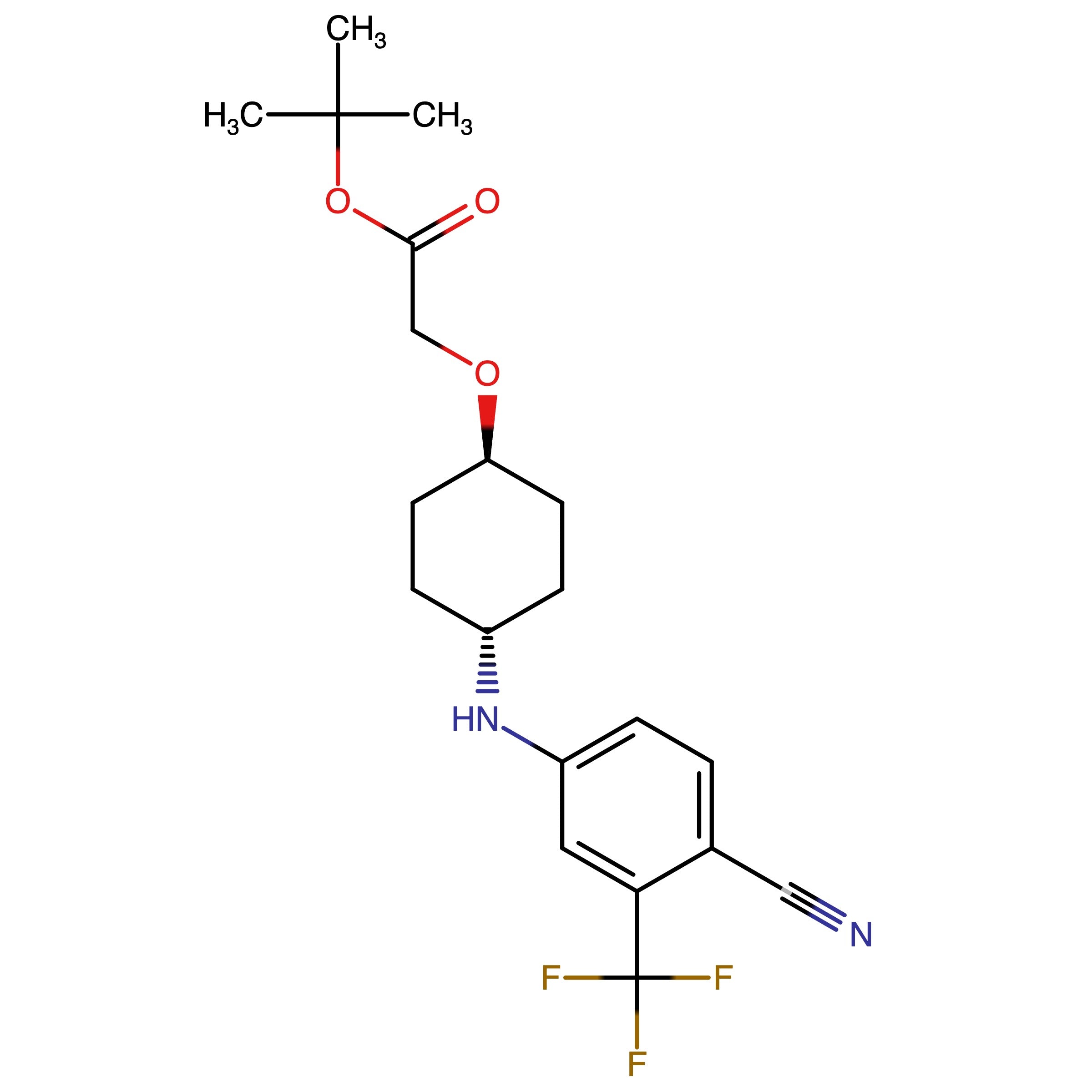 CAS RN 1258838-37-7 | tert-Butyl 2-(((1r,4r)-4-((4-cyano-3-(trifluoromethyl)phenyl)amino)cyclohexyl)oxy)acetate