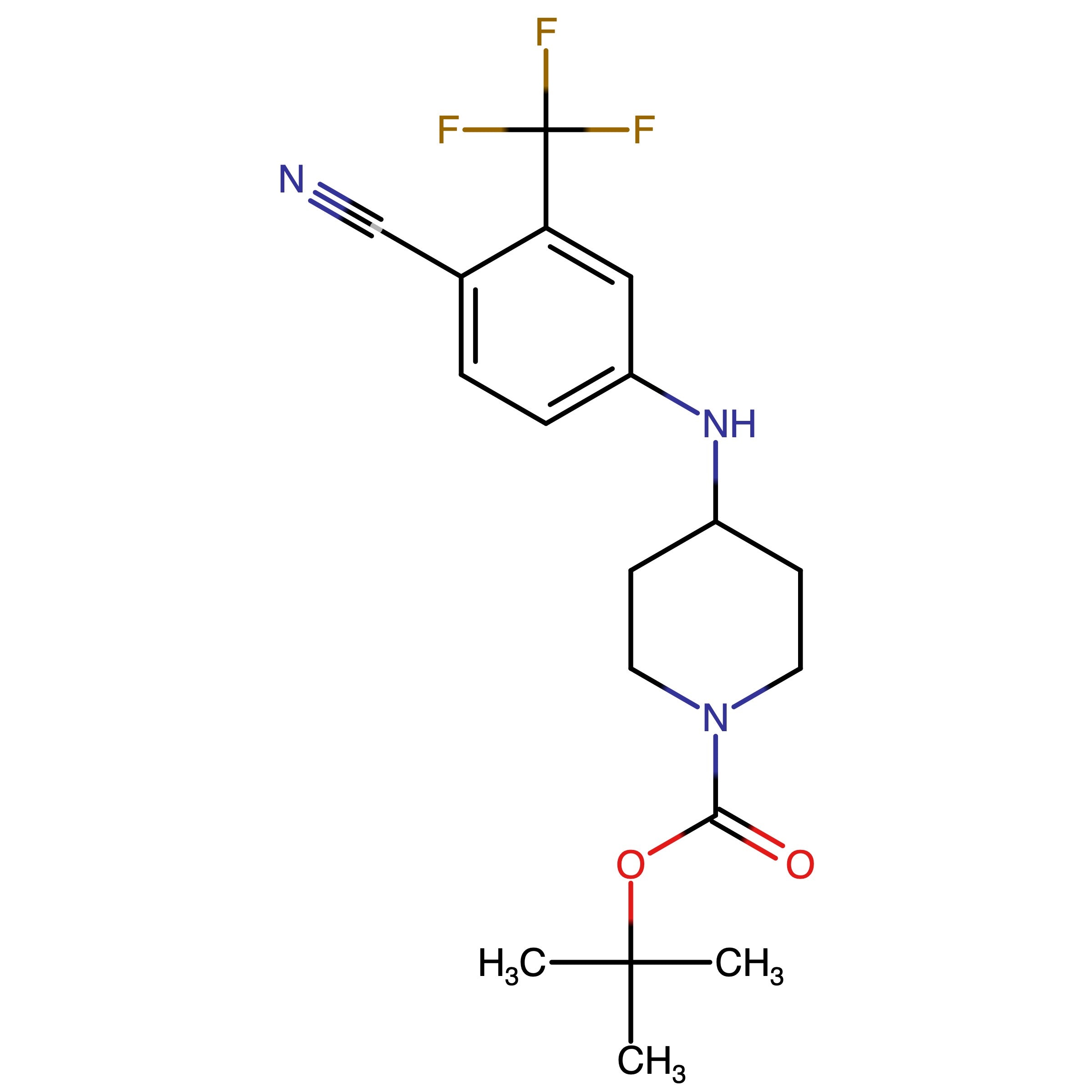 CAS RN 1247030-47-2 | tert-Butyl 4-((4-cyano-3-(trifluoromethyl)phenyl)amino)piperidine-1-carboxylate