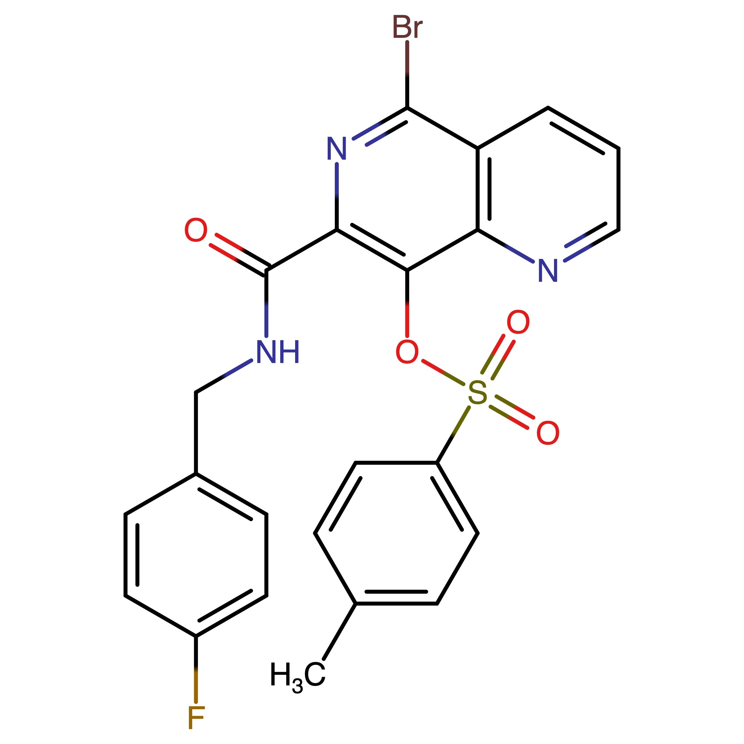 CAS RN 500129-84-0 | 5-Bromo-7-((4-fluorobenzyl)carbamoyl)-1,6-naphthyridin-8-yl 4-methylbenzenesulfonate