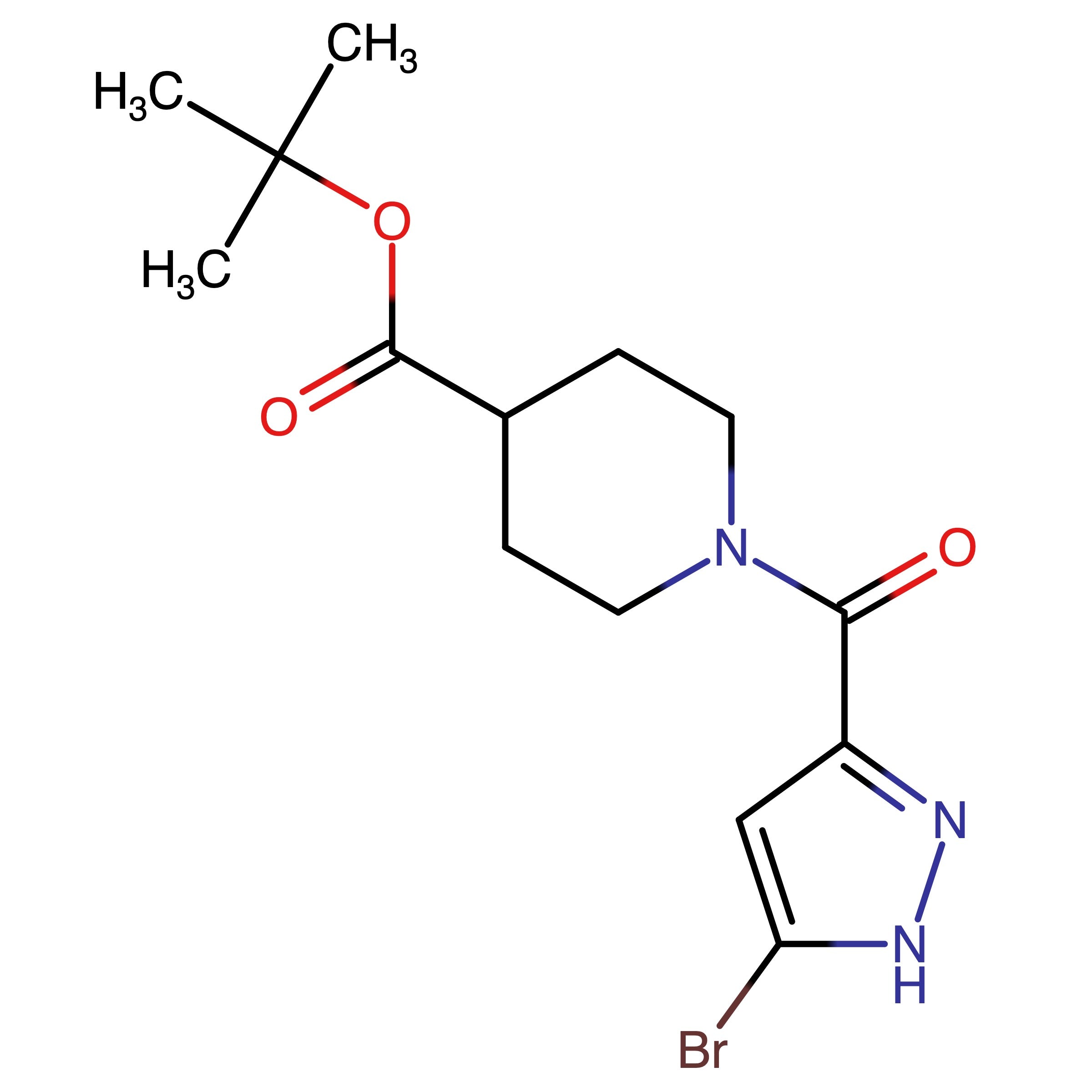 CAS RN 2770343-66-1 | tert-Butyl 1-(5-bromo-1H-pyrazole-3-carbonyl)piperidine-4-carboxylate