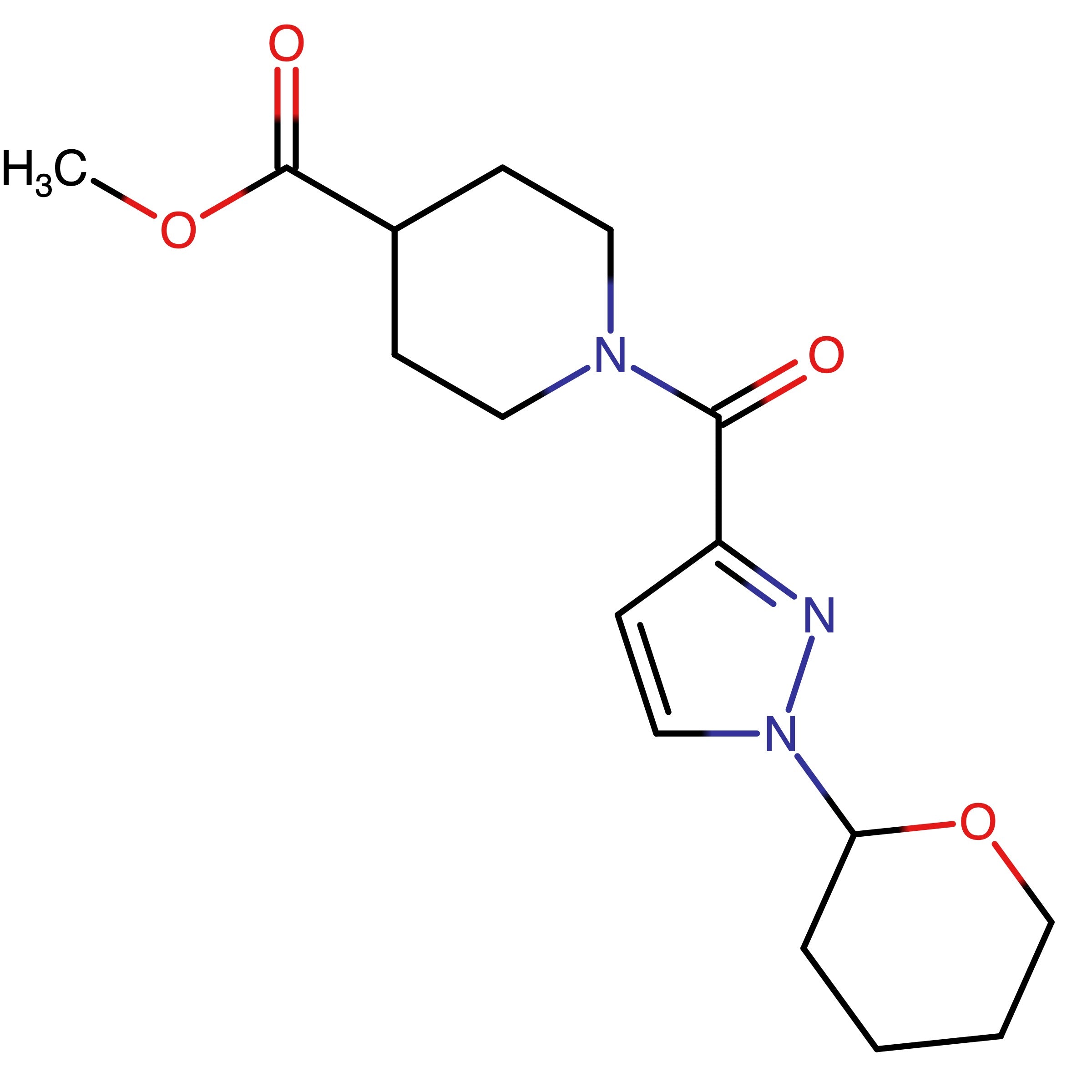 CAS RN 2770343-91-2 | Methyl 1-(1-(tetrahydro-2H-pyran-2-yl)-1H-pyrazole-3-carbonyl)piperidine-4-carboxylate