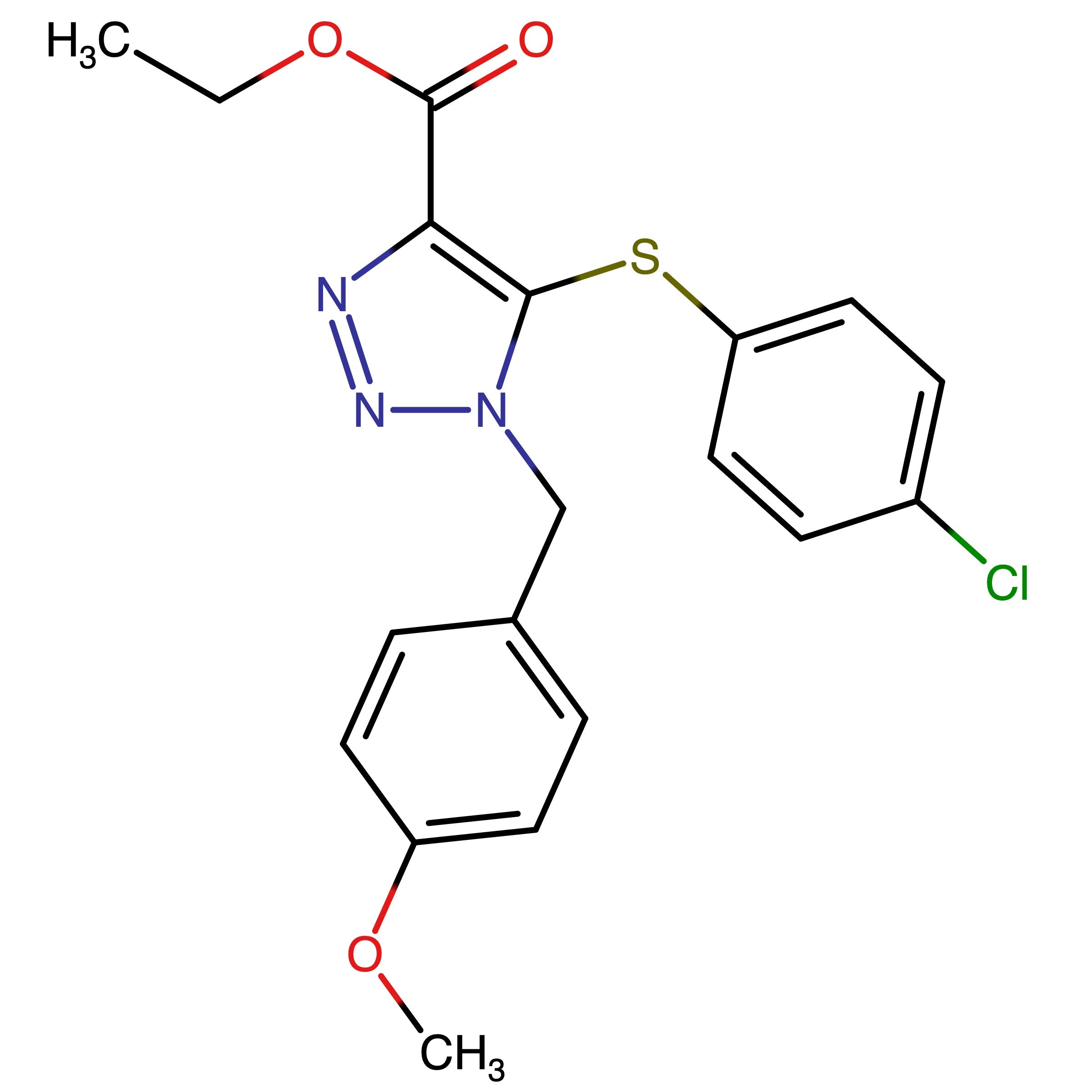 CAS RN 2375041-35-1 | Ethyl 5-((4-chlorophenyl)thio)-1-(4-methoxybenzyl)-1H-1,2,3-triazole-4-carboxylate