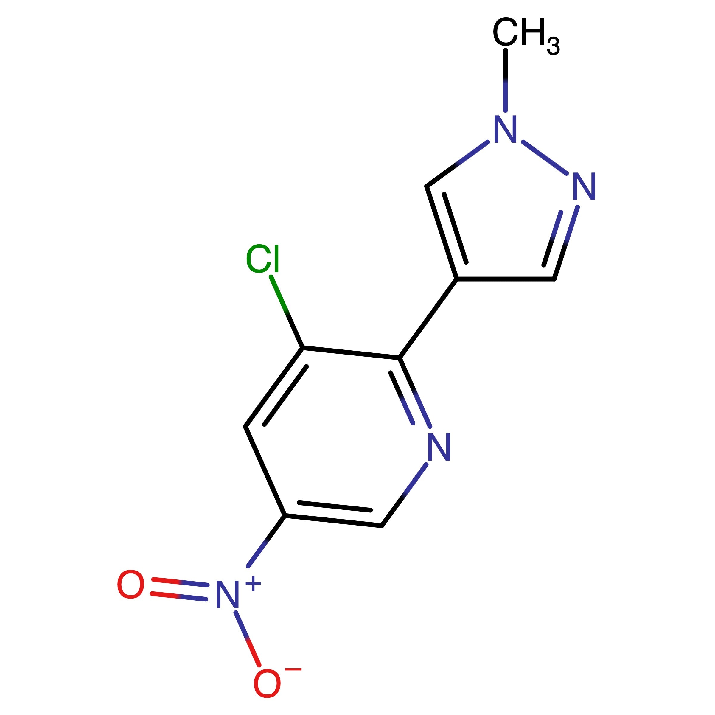 CAS RN 1445968-58-0 | 3-Chloro-2-(1-methyl-1H-pyrazol-4-yl)-5-nitropyridine
