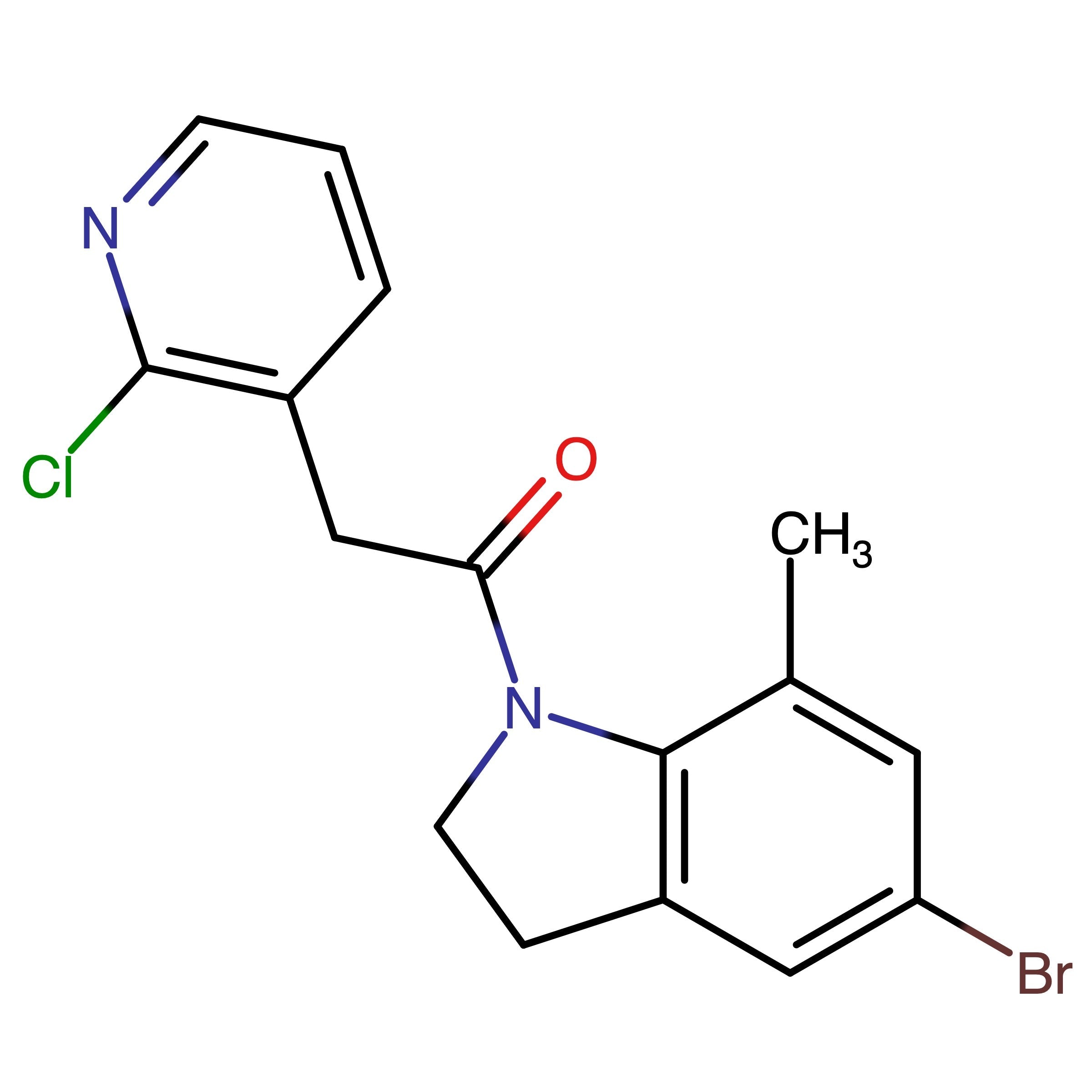 CAS RN 2304775-98-0 | 1-(5-Bromo-7-methylindolin-1-yl)-2-(2-chloropyridin-3-yl)ethan-1-one