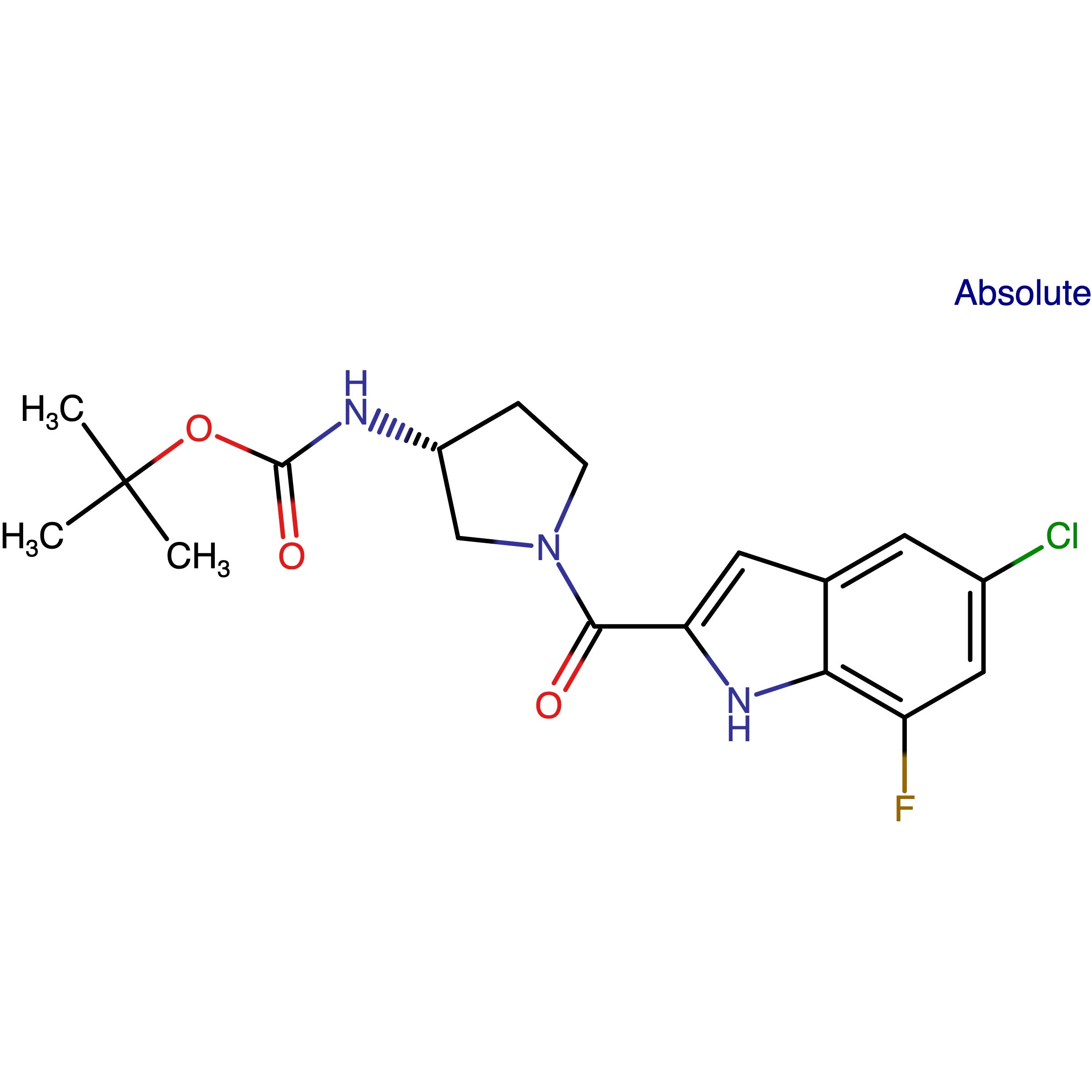 CAS RN 2368980-44-1 | tert-Butyl (R)-(1-(5-chloro-7-fluoro-1H-indole-2-carbonyl)pyrrolidin-3-yl)carbamate