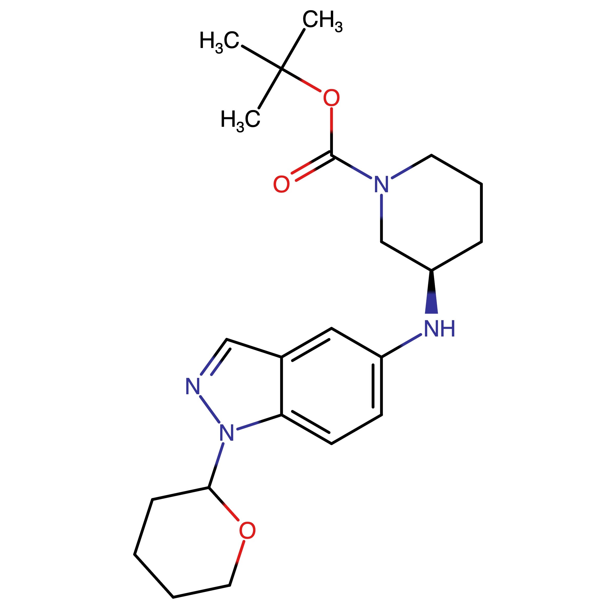 CAS RN 1035097-02-9 | tert-Butyl (3R)-3-((1-(tetrahydro-2H-pyran-2-yl)-1H-indazol-5-yl)amino)piperidine-1-carboxylate