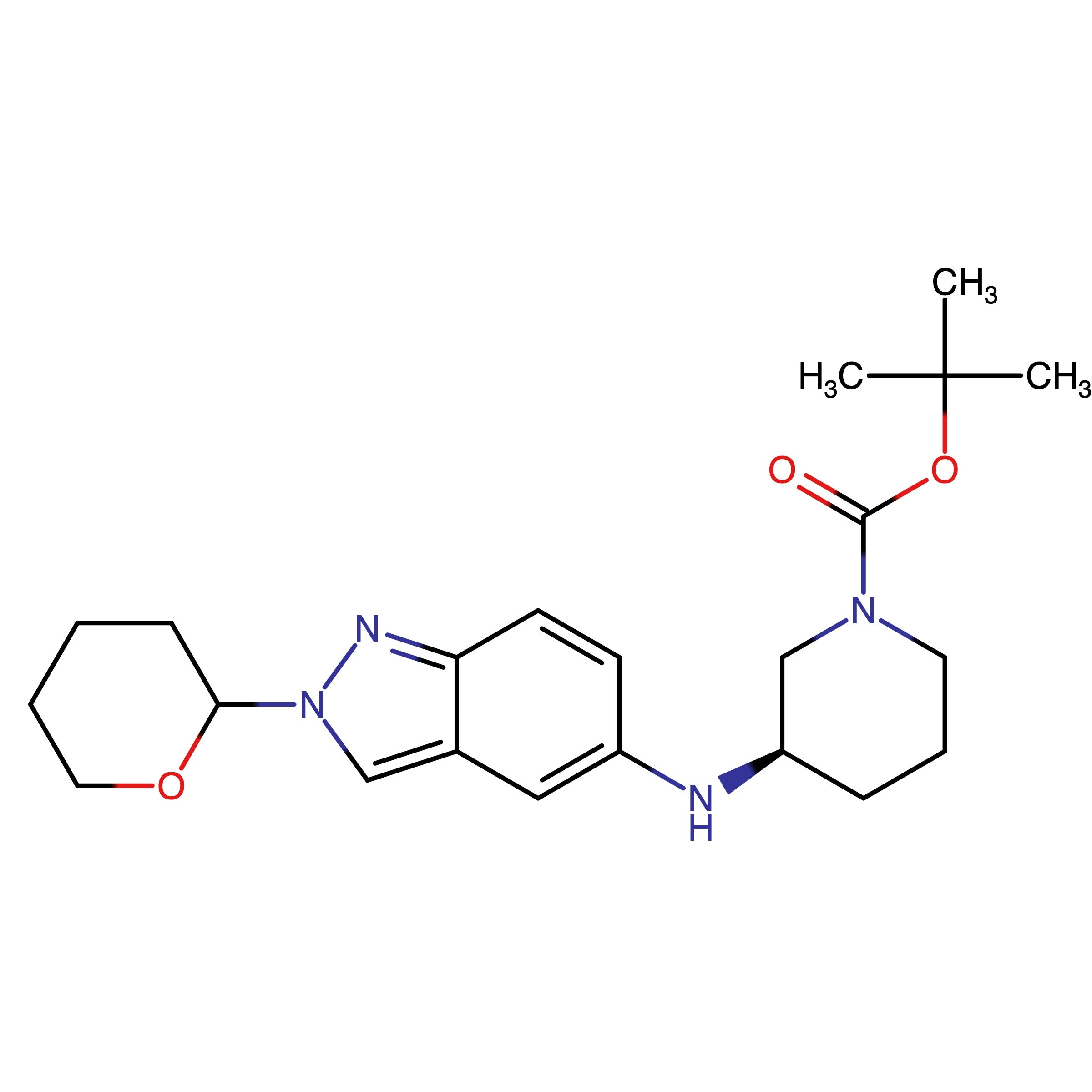 CAS RN 1178903-52-0 | tert-Butyl (3R)-3-((2-(tetrahydro-2H-pyran-2-yl)-2H-indazol-5-yl)amino)piperidine-1-carboxylate
