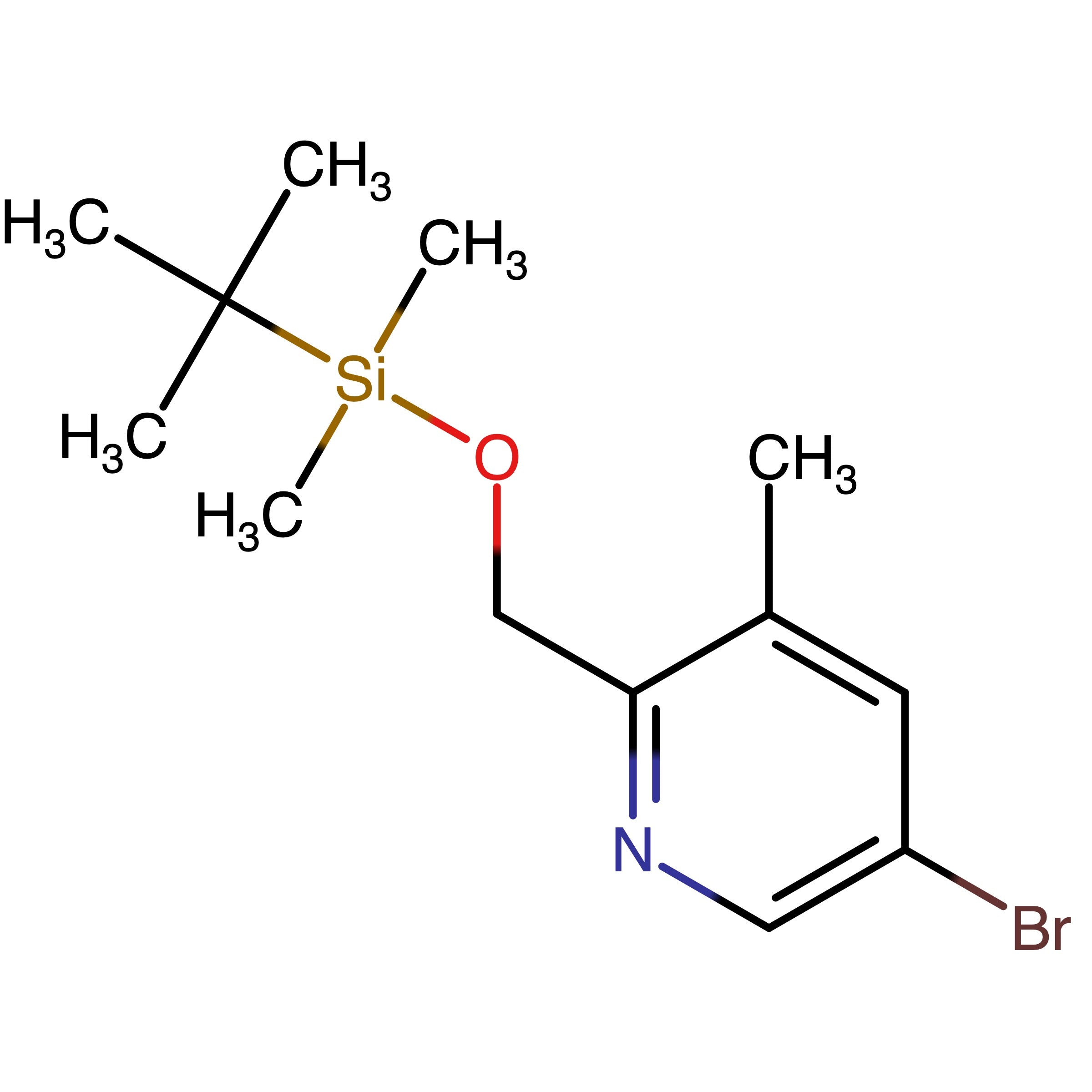 CAS RN 1206968-97-9 | 5-Bromo-2-(((tert-butyldimethylsilyl)oxy)methyl)-3-methylpyridine