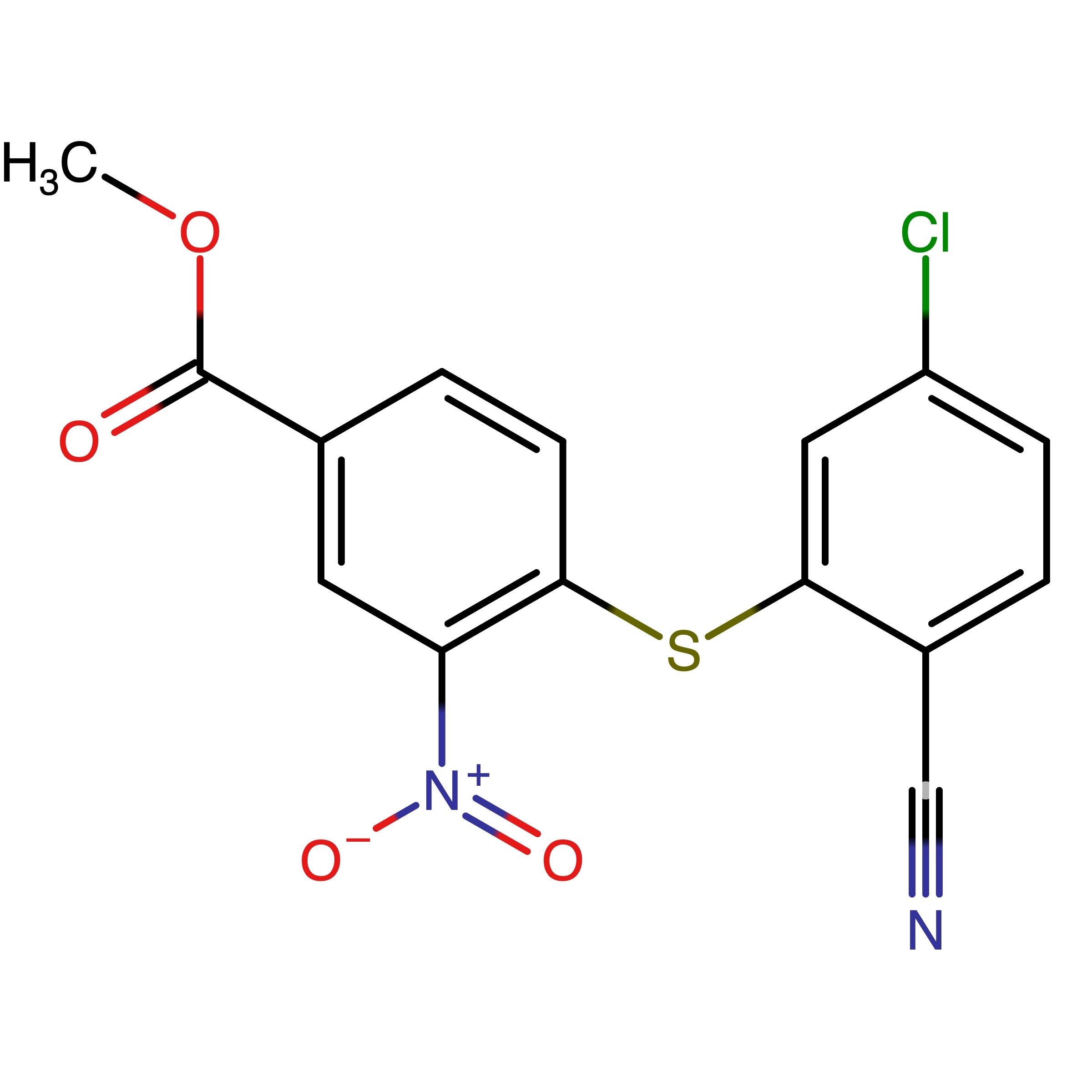 CAS RN 1809143-25-6 | Methyl 4-((5-chloro-2-carbonitrilphenyl)thio)-3-nitrobenzoate