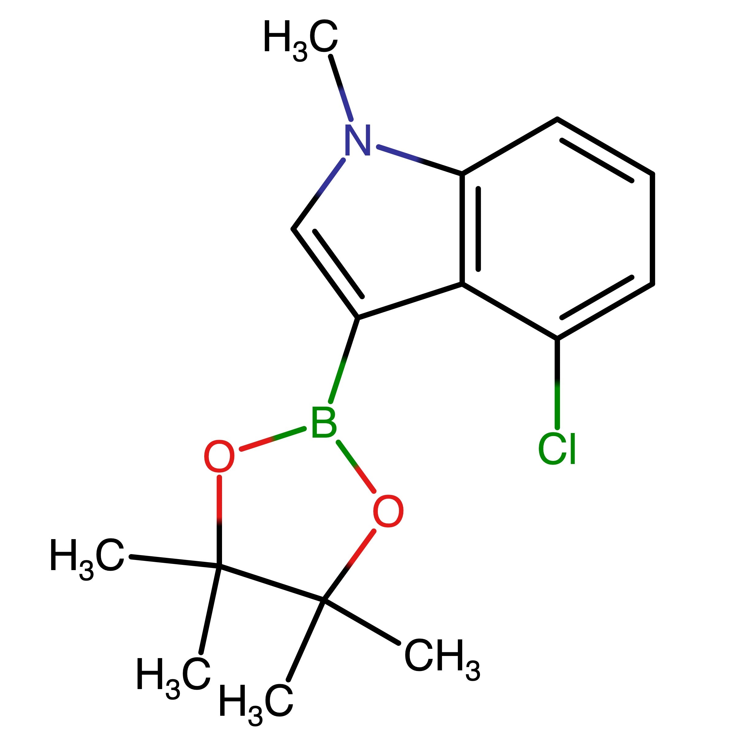 CAS RN 1310801-28-5 | 4-Chloro-1-methyl-3-(4,4,5,5-tetramethyl-1,3,2-dioxaborolan-2-yl)-1H-indole