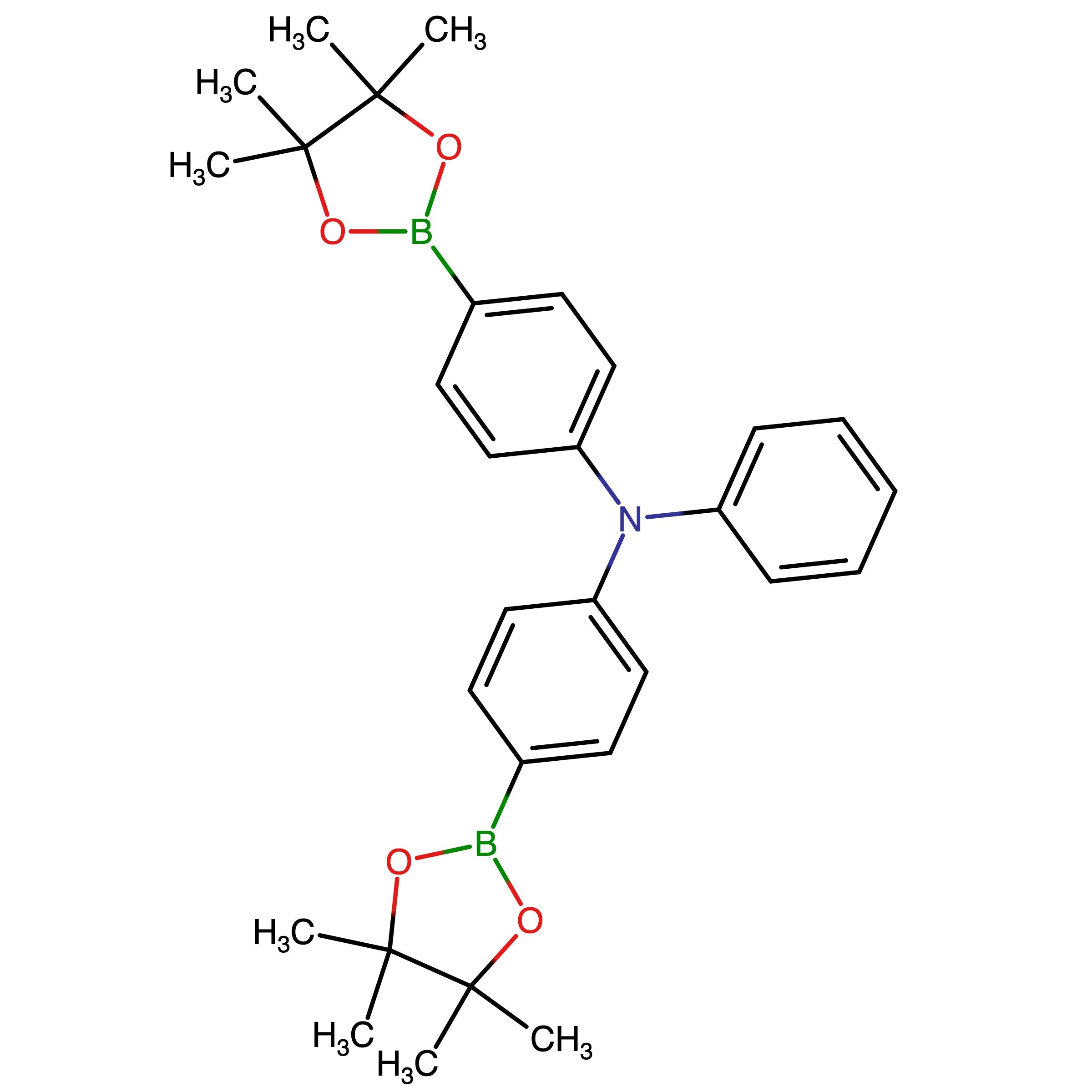 CAS RN 267221-89-6 | N-Phenyl-4-(4,4,5,5-tetramethyl-1,3,2-dioxaborolan-2-yl)-N-(4-(4,4,5,5-tetramethyl-1,3,2-dioxaborolan-2-yl)phenyl)aniline | MFCD28977212