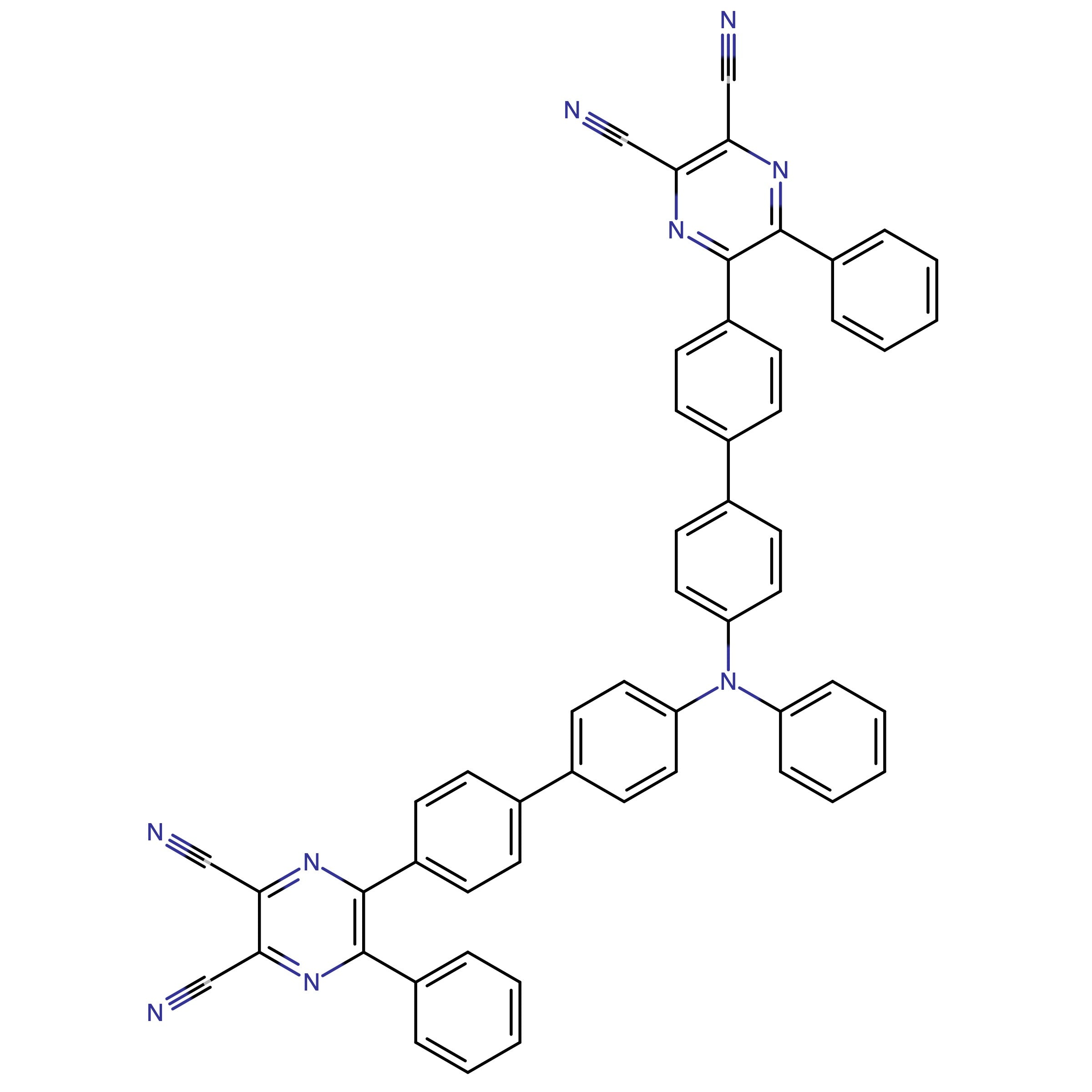 CAS RN 2271370-56-8 | 6,6'-((Phenylazanediyl)bis([1,1'-biphenyl]-4',4-diyl))bis(5-phenylpyrazine-2,3-dicarbonitrile)