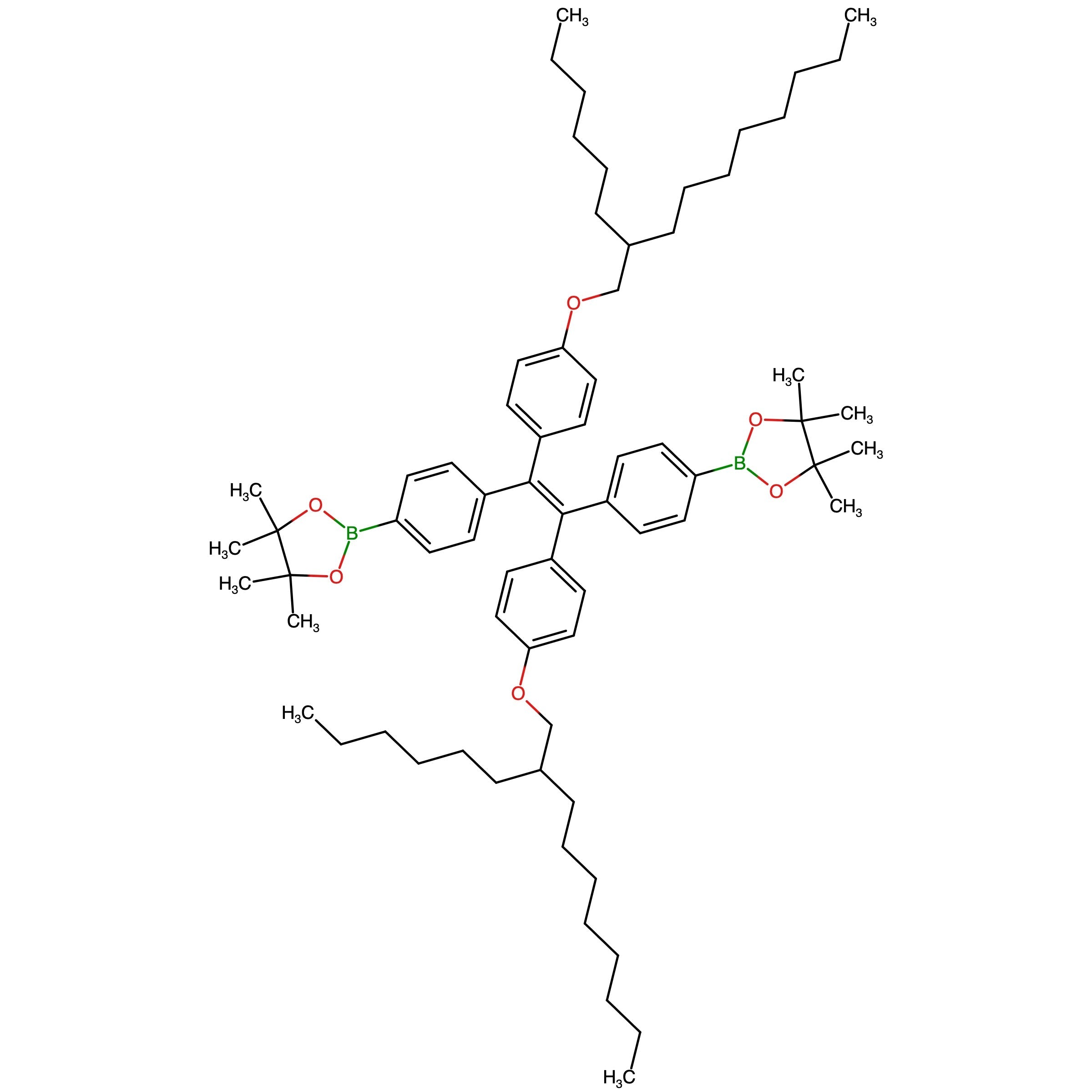 CAS RN 2768859-41-0 | 1,2-Bis(4-((2-hexyldecyl)oxy)phenyl)-1,2-bis(4-(4,4,5,5-tetramethyl-1,3,2-dioxaborolan-2-yl)phenyl)ethene
