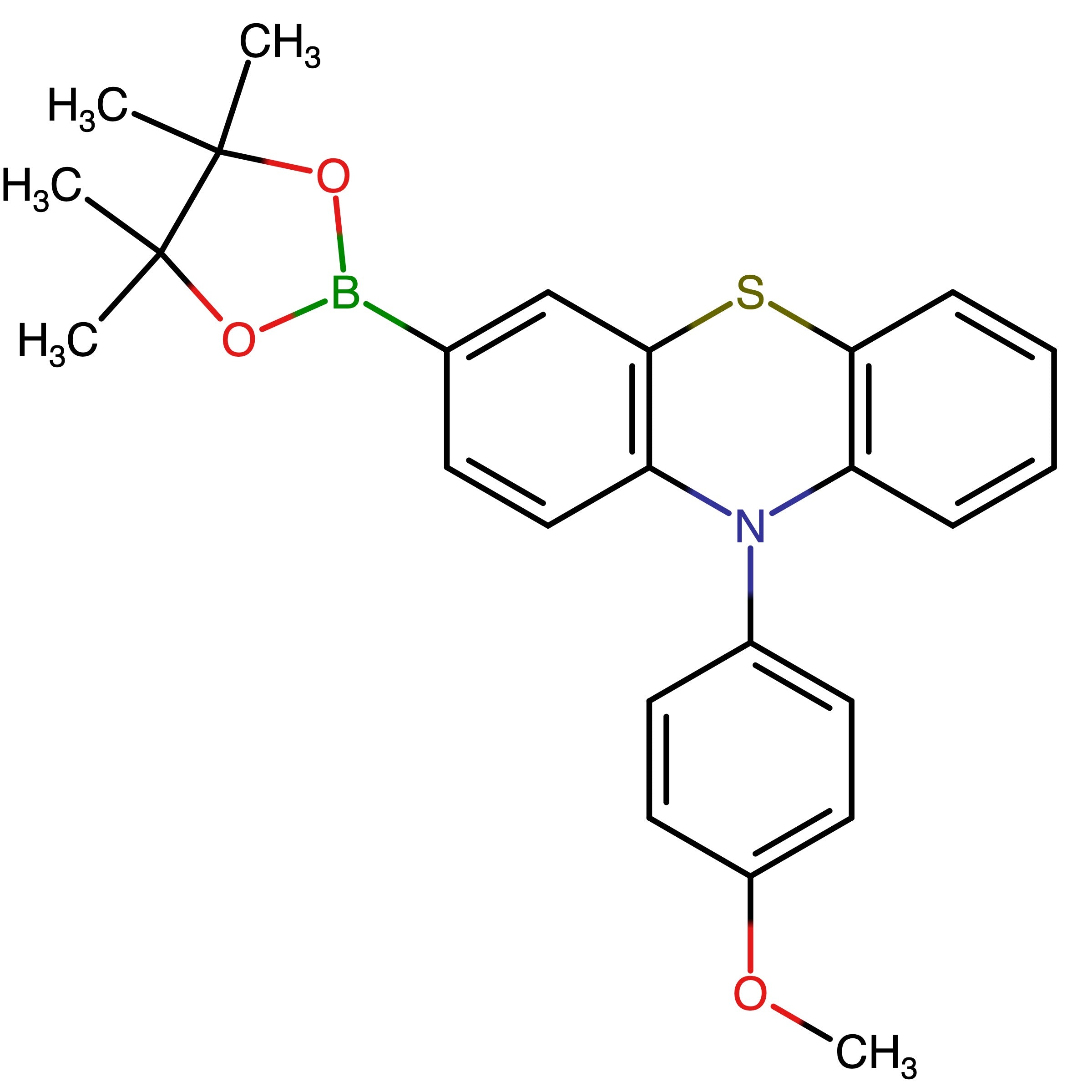CAS RN 1867190-04-2 | 10-(4-Methoxyphenyl)-3-(4,4,5,5-tetramethyl-1,3,2-dioxaborolan-2-yl)-10H-phenothiazine