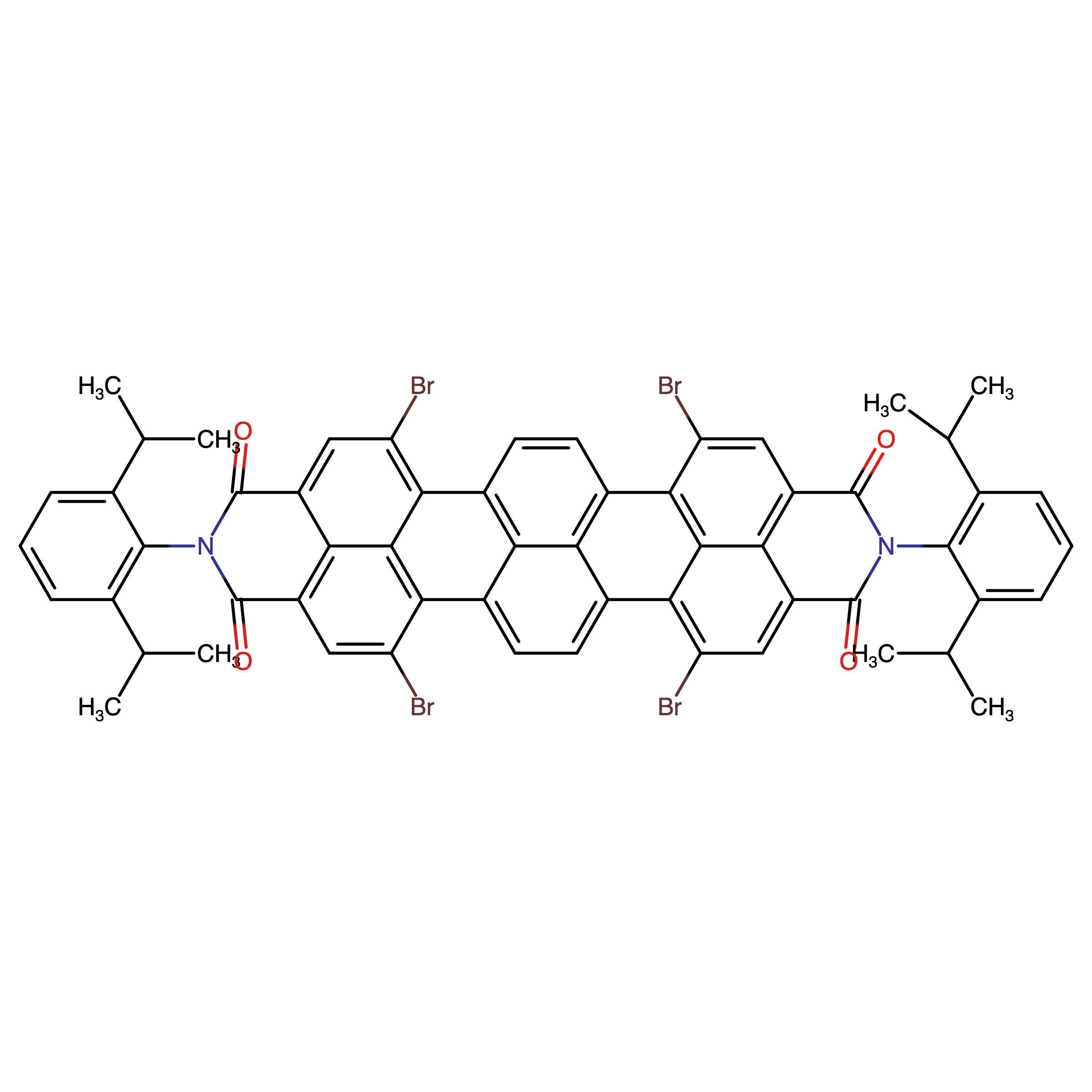 CAS RN 464885-23-2 | N,N'-Bis(2,6-diisopropylophenyl)-1,6,9,13-tetrabromoterrylen-3,4:11,12-tetracarbooxdiimide