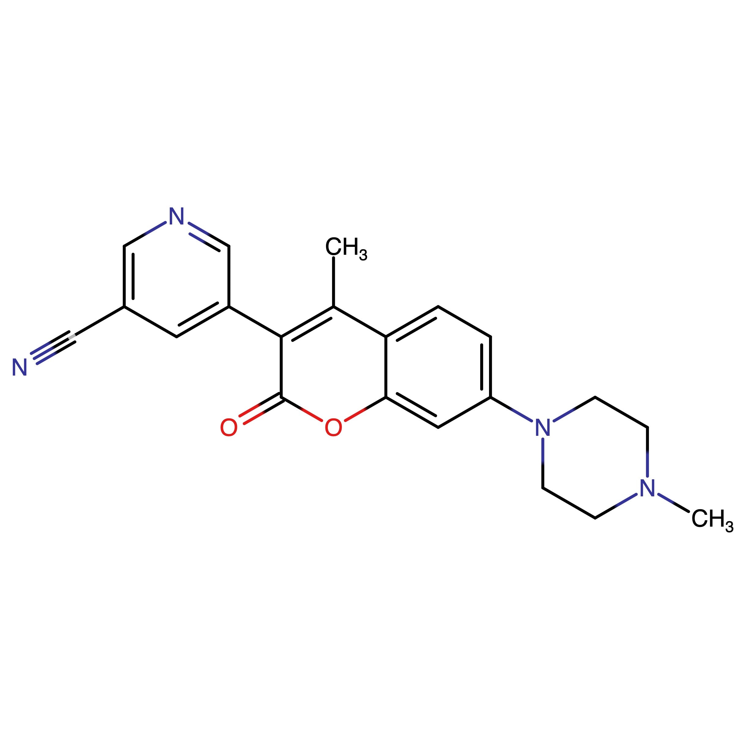 CAS RN 2594424-80-1 | 5-(4-Methyl-7-(4-methylpiperazin-1-yl)-2-oxo-2H-chromen-3-yl)nicotinonitrile