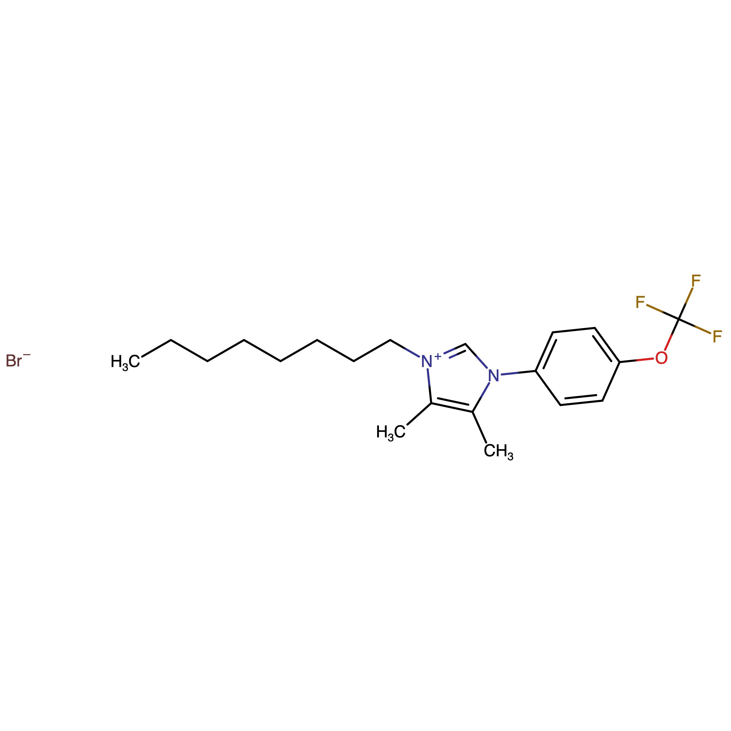 CAS RN 3049365-28-5 | 4,5-Dimethyl-3-octyl-1-(4-(trifluoromethoxy)phenyl)-1H-imidazol-3-ium bromide