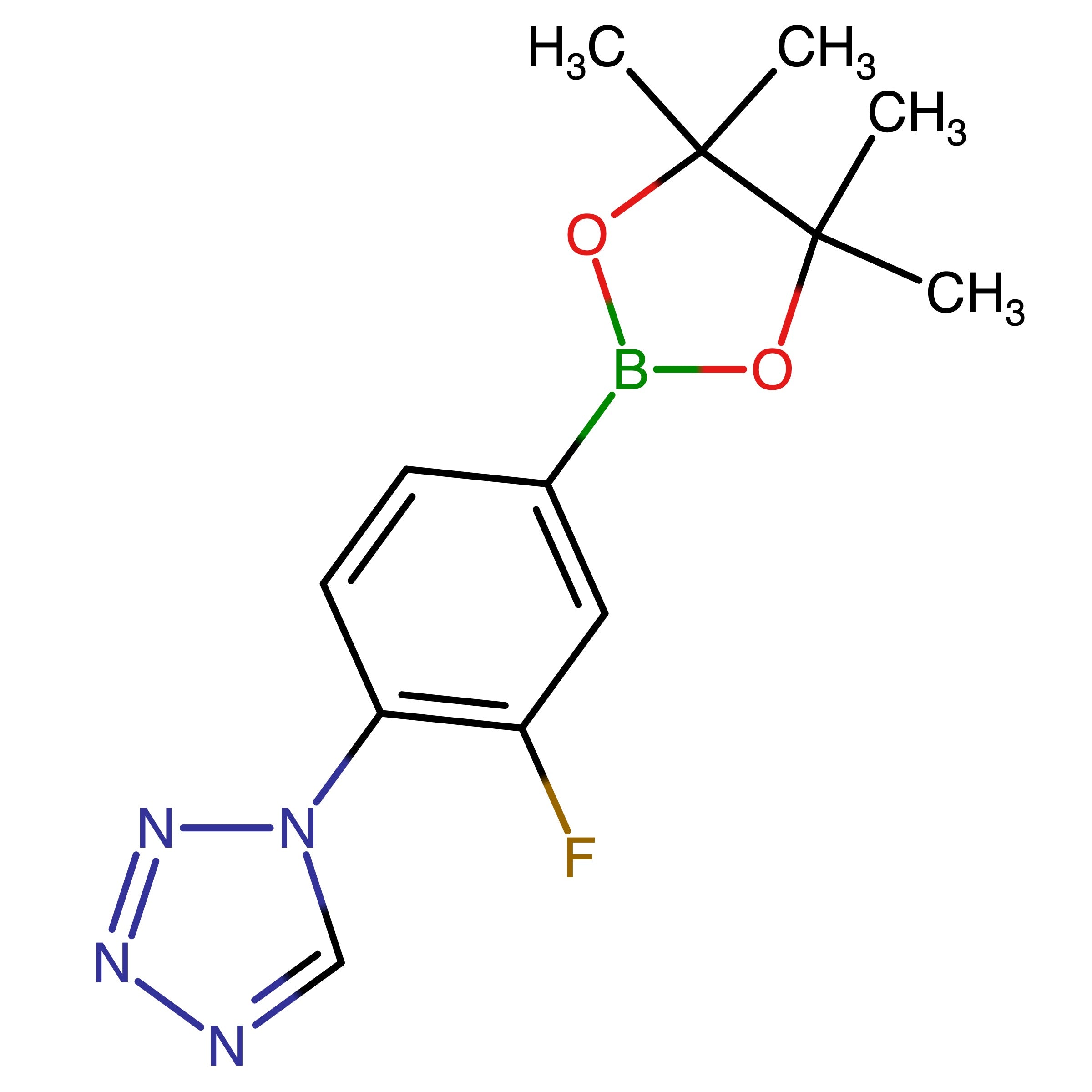 CAS RN 1351502-21-0 | 1-(2-Fluoro-4-(4,4,5,5-tetramethyl-1,3,2-dioxaborolan-2-yl)phenyl)-1H-tetrazole