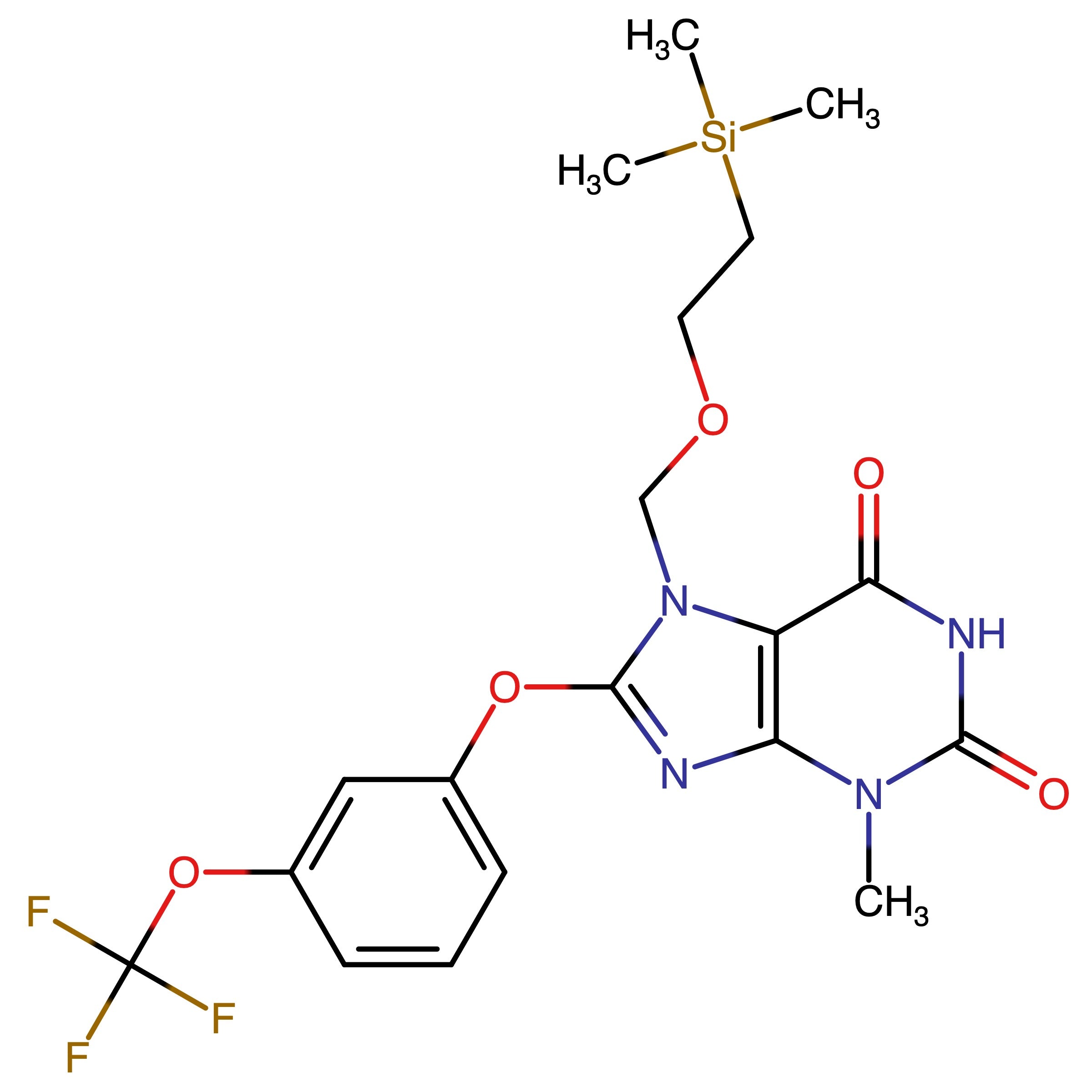 CAS RN 1628284-99-0 | 3-Methyl-8-(3-(trifluoromethoxy)phenoxy)-7-((2-(trimethylsilyl)ethoxy)methyl)-3,7-dihydro-1H-purine-2,6-dione