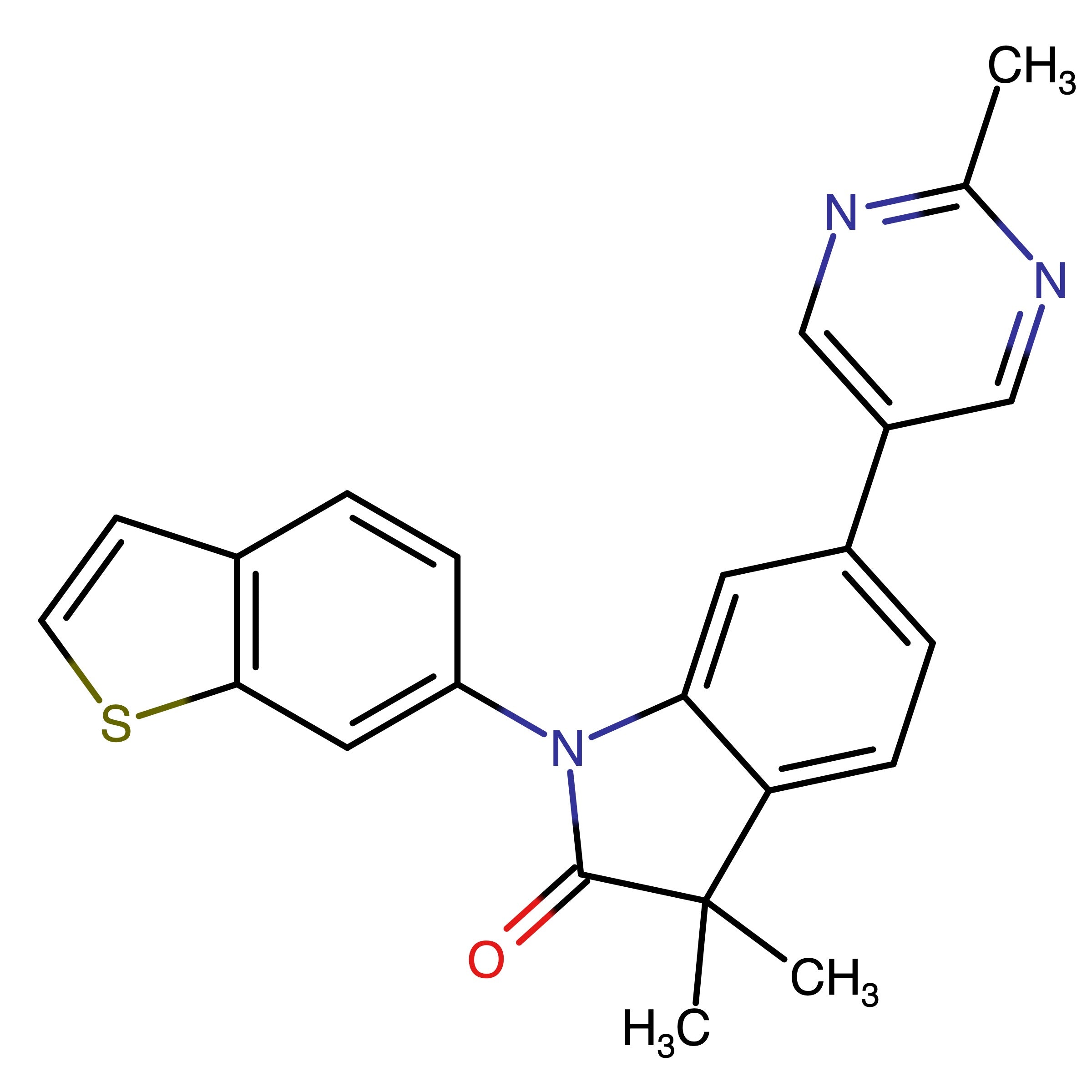 CAS RN 1642799-70-9 | 1-(Benzo[b]thiophen-6-yl)-3,3-dimethyl-6-(2-methylpyrimidin-5-yl)indolin-2-one