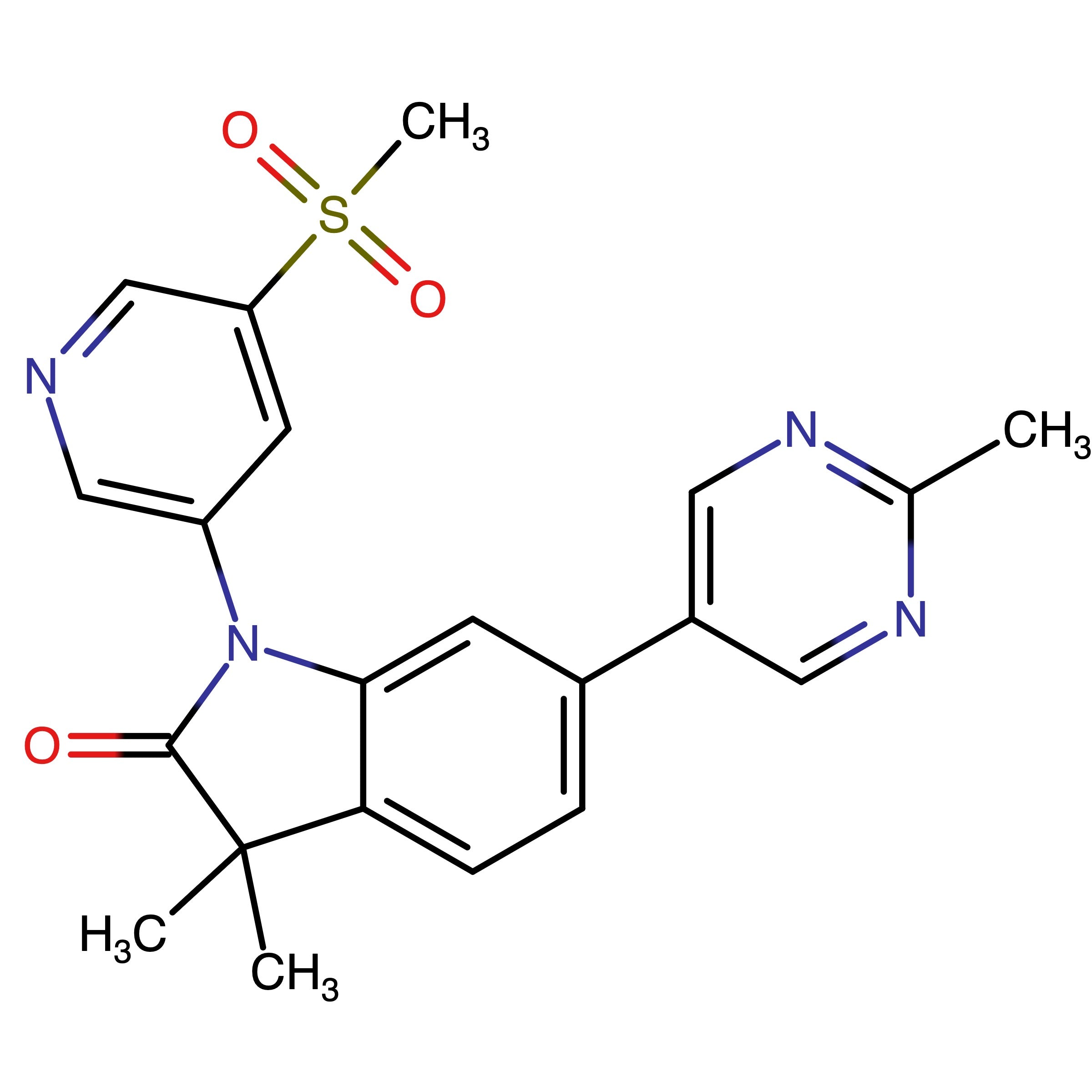 CAS RN 2097505-48-9 | 3,3-Dimethyl-6-(2-methylpyrimidin-5-yl)-1-(5-(methylsulfonyl)pyridin-3-yl)indolin-2-one