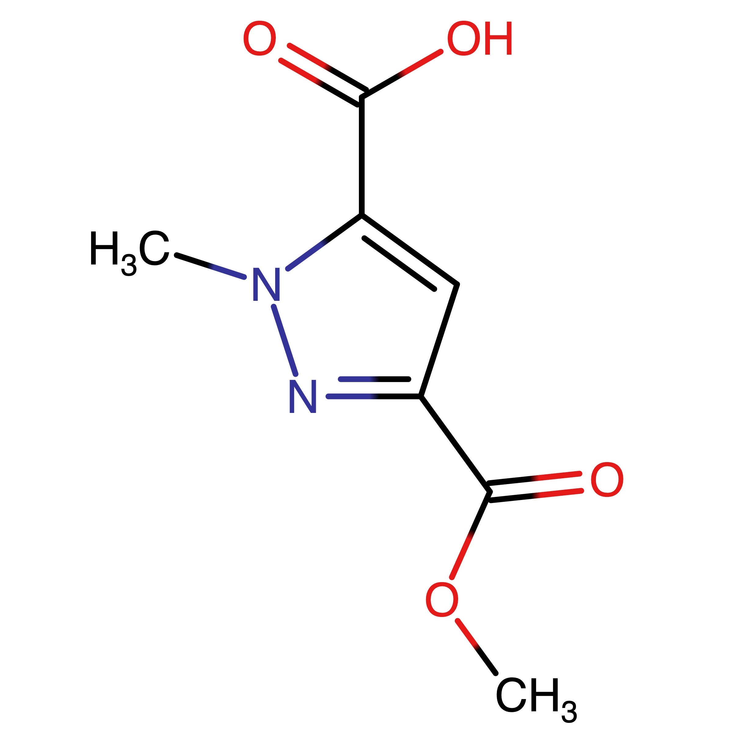 CAS RN 117860-55-6 | 3-(Methoxycarbonyl)-1-methyl-1H-pyrazole-5-carboxylic acid | MFCD15143226