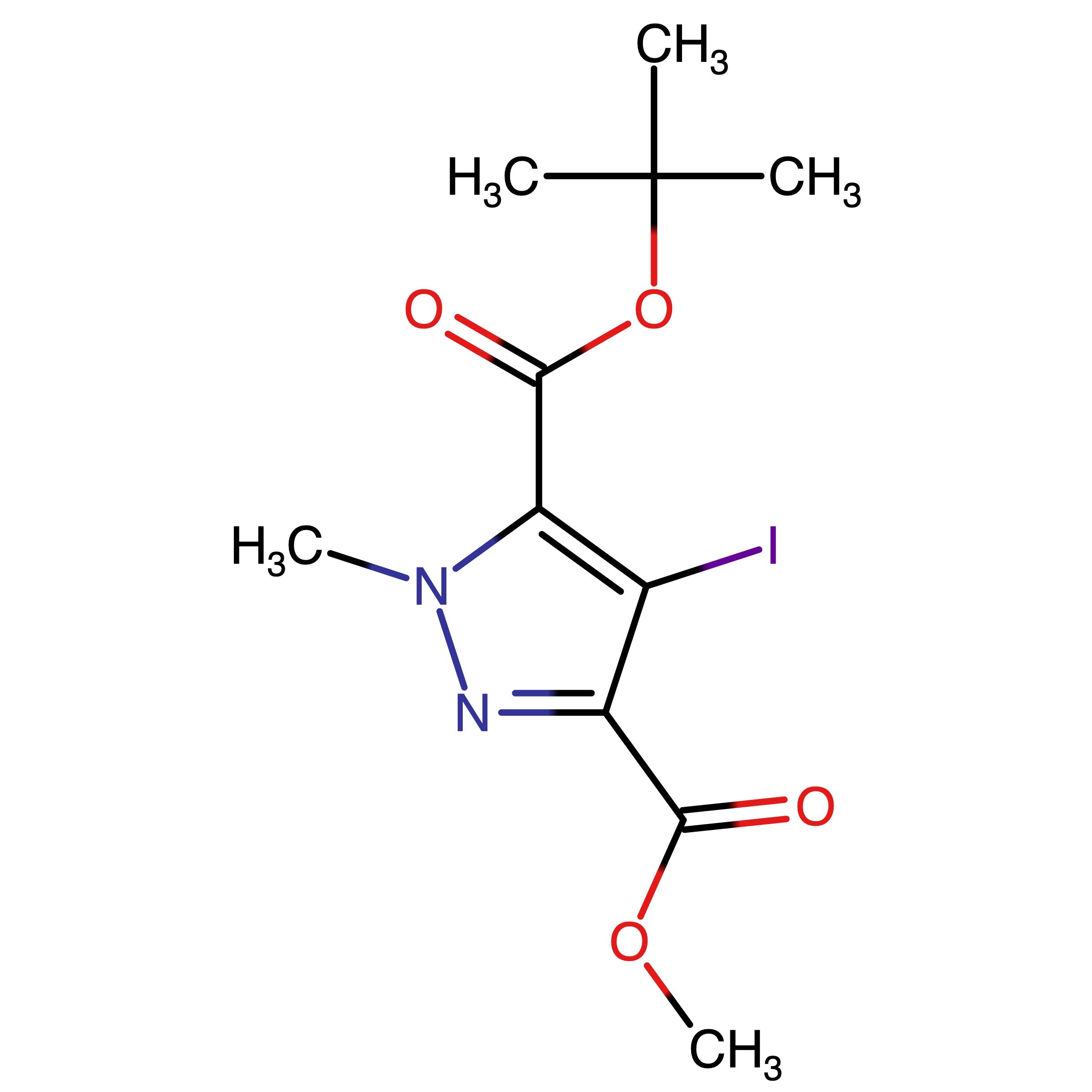 CAS RN 2810096-83-2 | 5-(tert-Butyl) 3-methyl 4-iodo-1-methyl-1H-pyrazole-3,5-dicarboxylate
